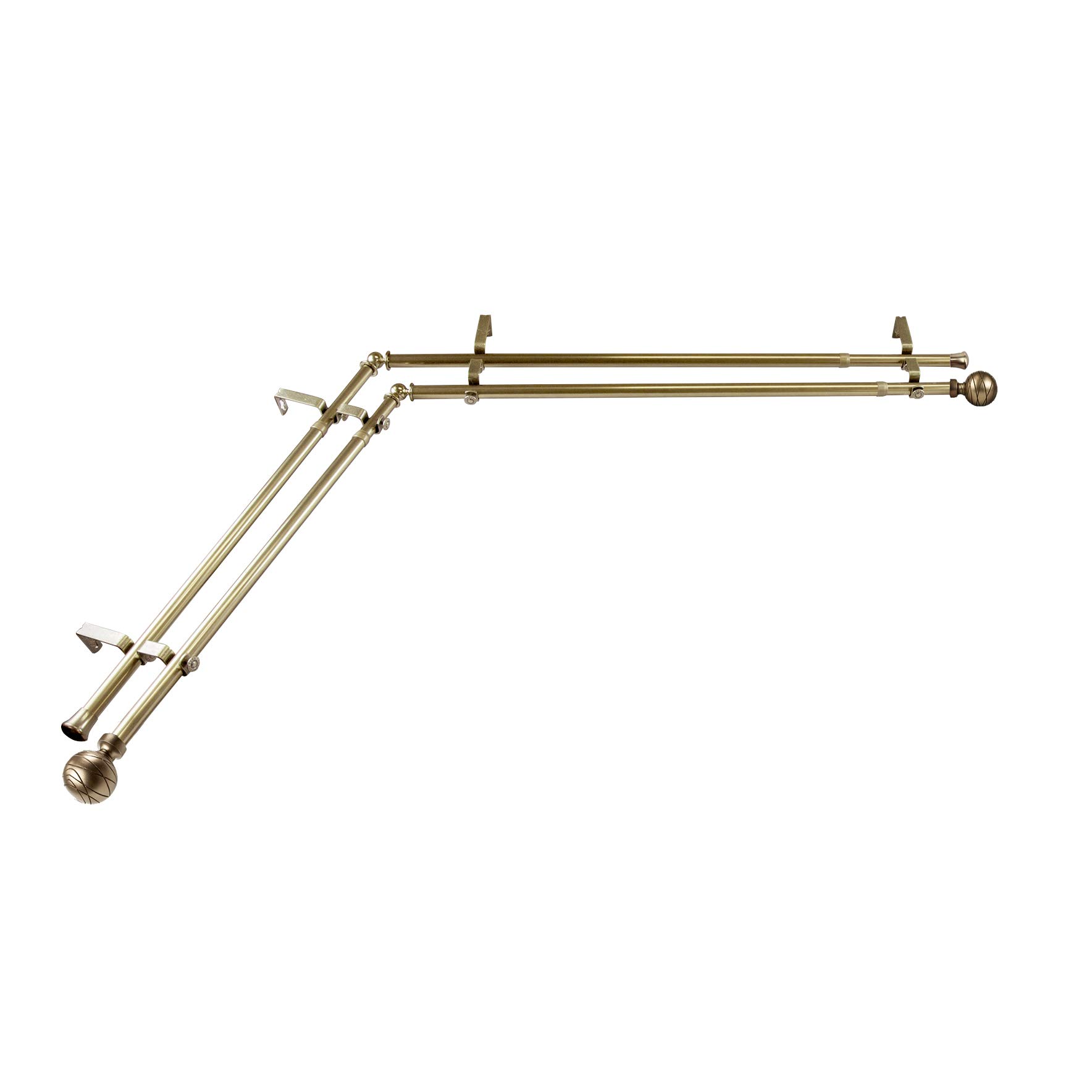 Rod Desyne 13/16in Arman コーナーウィンドウダブルロッド 28-48in アンティーク金管楽器