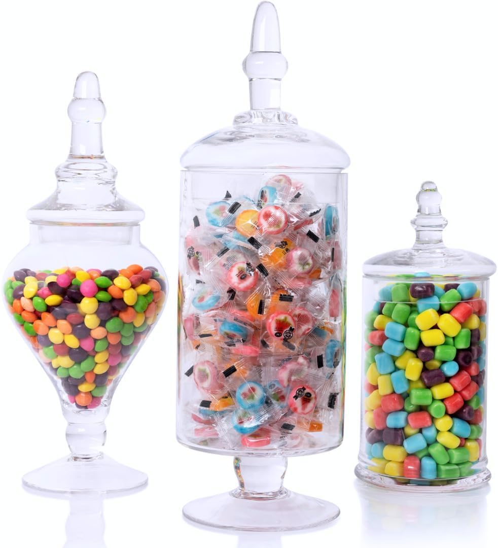 Decor Glass Apothecary Jars (Clear Medium Large Set of 3)|global研究所
