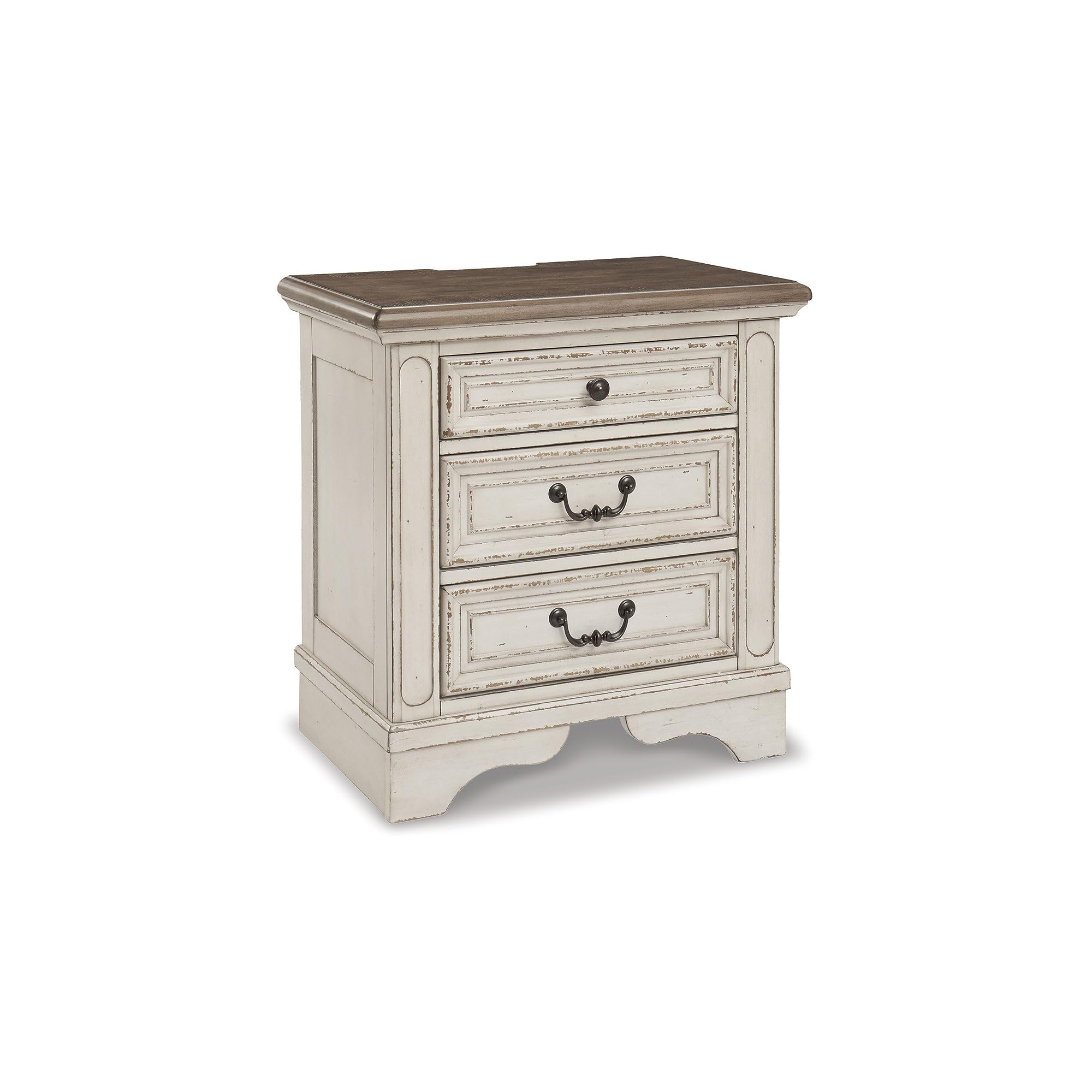 Ashley Nightstand シグネチャーデザイン ベニヤ製 エンジニアードウッド チップホワイト|global研究所
