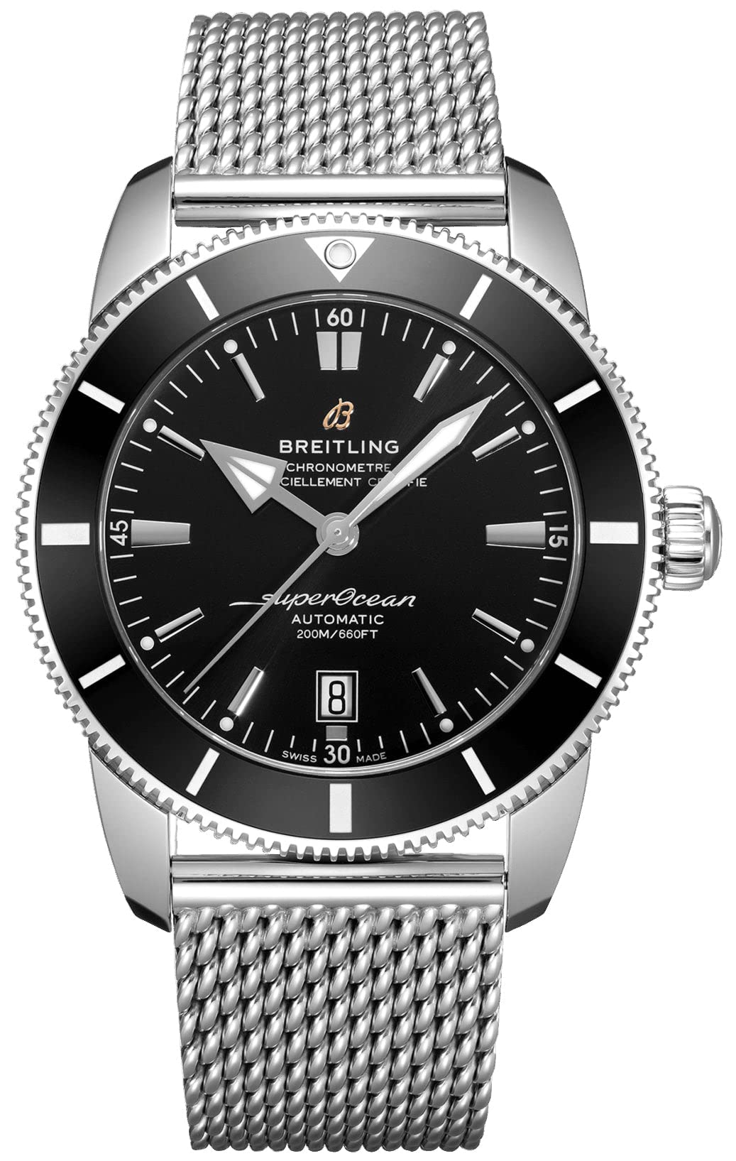 Breitling Superocean Heritage II 自動巻き ブラックダイヤル メンズ腕時計 AB2020121B1A1 シルバートーン 46 mm モダン|global研究所