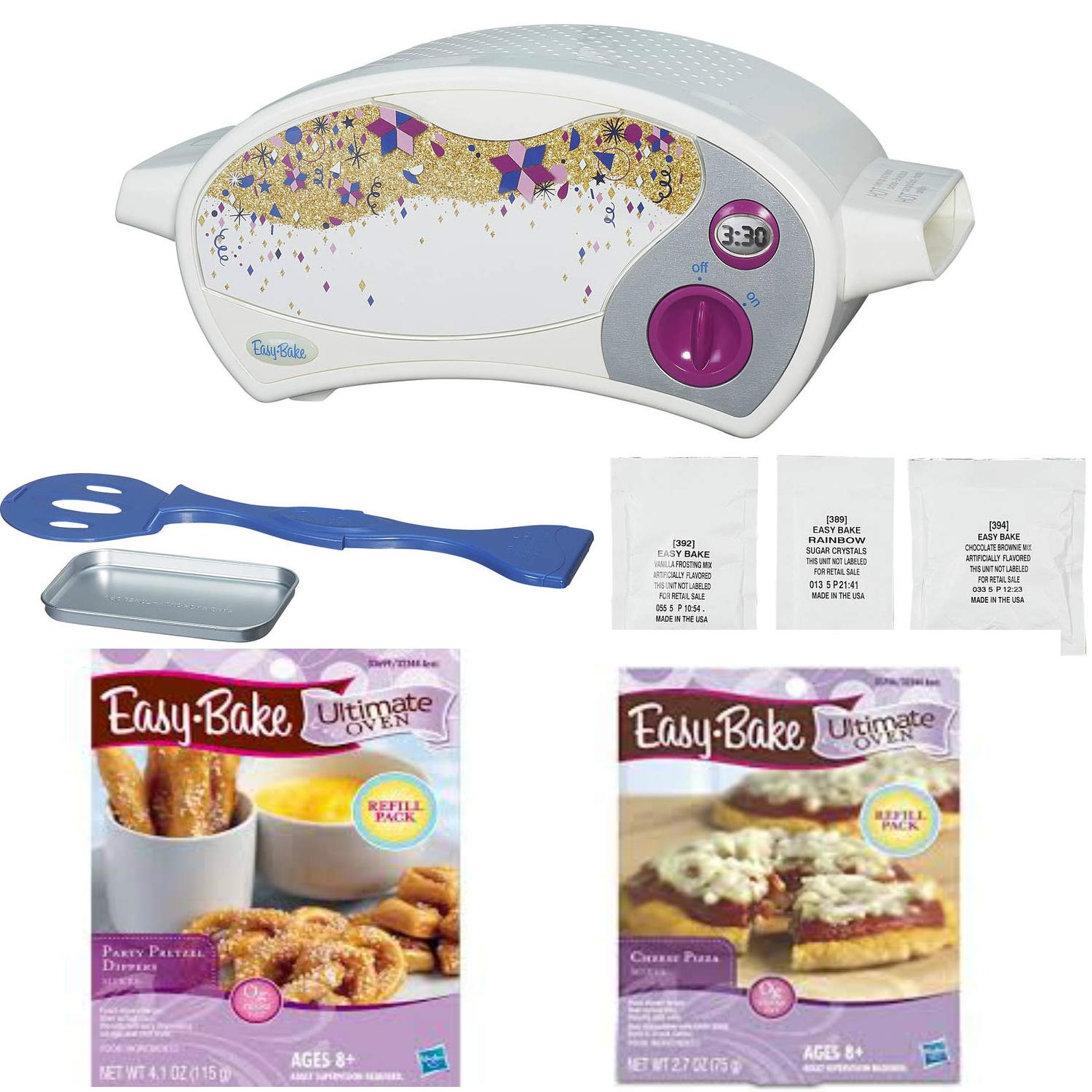 Easy Bake アルティメットオーブンデラックスギフトセット ホワイトオーブンとピザとプレッツェルミックスのバンドル(3点セット)