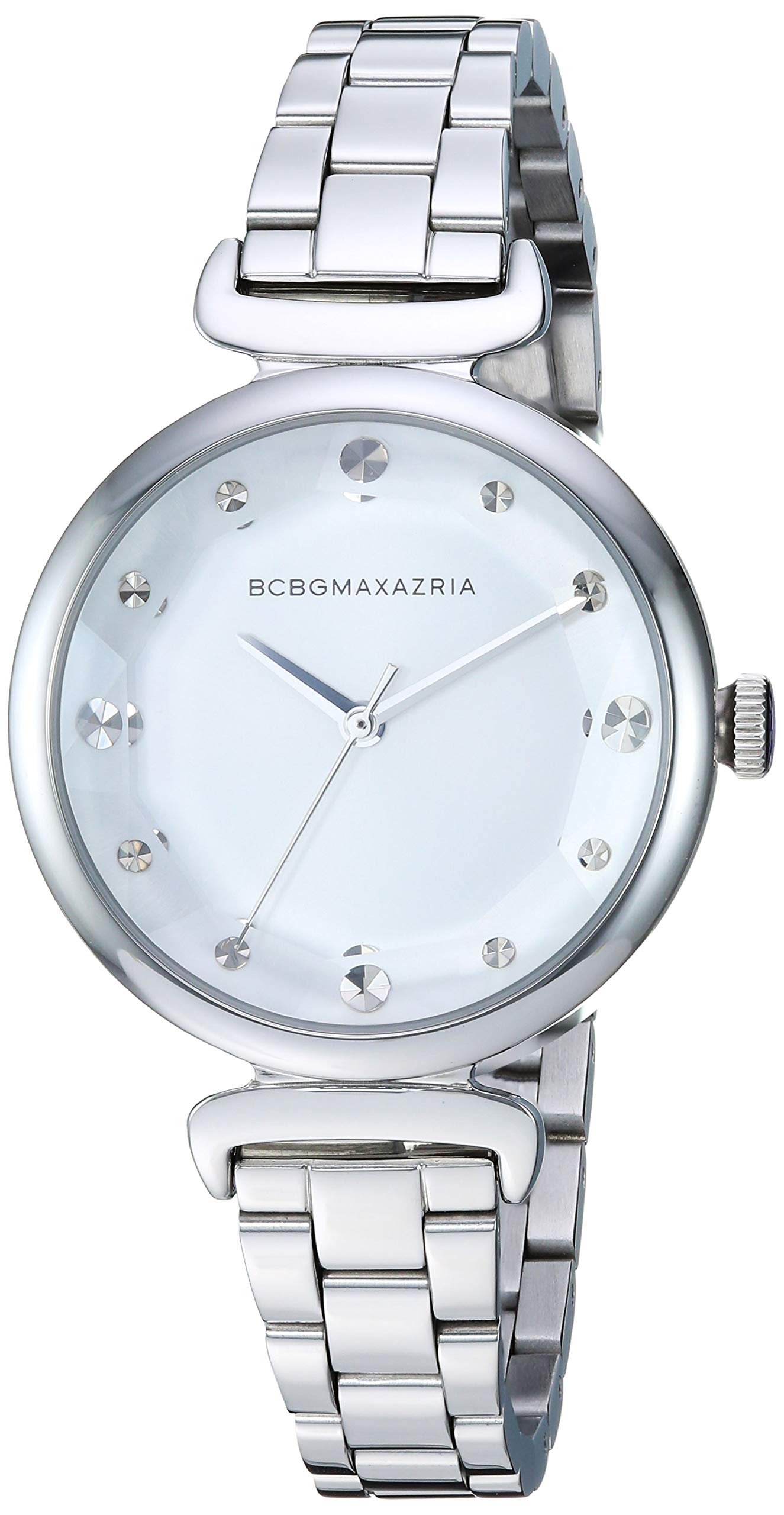 BCBGMAXAZRIA (BCBGマクサズリア) レディース 日本製石英 ステンレススチールケース 本革/ステンレススチールストラップ カジュアルウォッチ 模範例： BG5068200 しろがね色白いこと