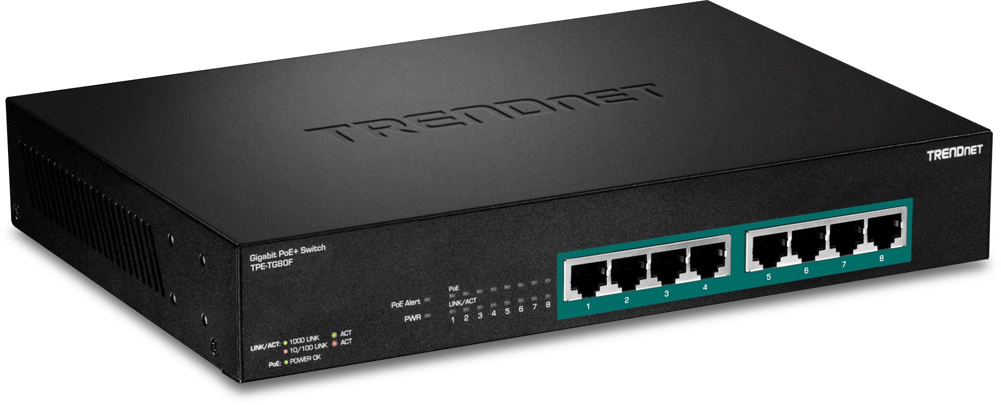 TRENDnet 8界面 ギガビット 盛りだくさん力強さ Poe+ 取り替えっこ 240W ワット数運営経費 16Gbps スイッチング静電容量 仕合わせマウント能力のある 金属元素取り替えっこ 果てしがない防御すること TPE-TG80F