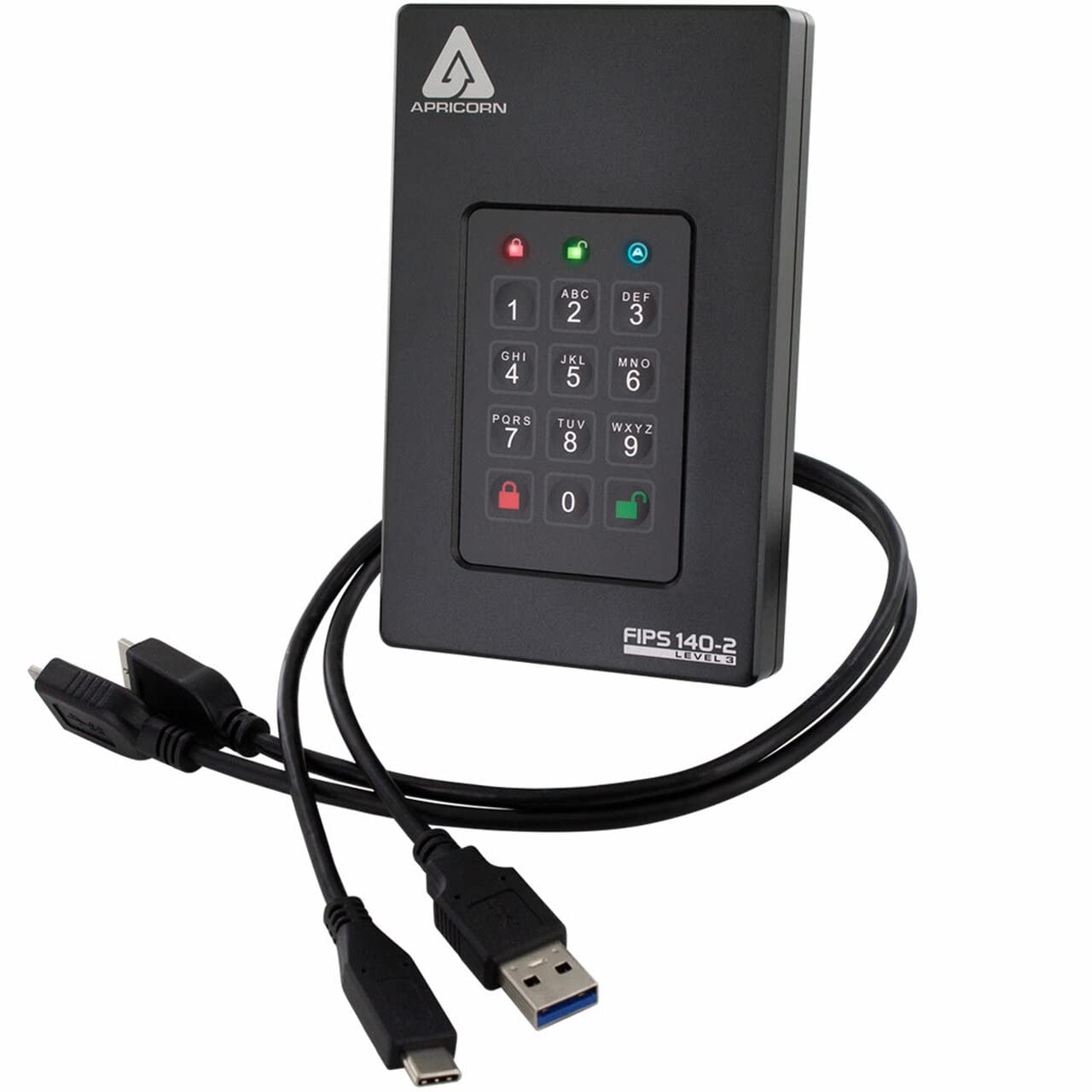 Aegis Fortress L3- FIPS Level 3 Validated  1結核症 USB 3.0 Hardware Encrypted Portable Drive