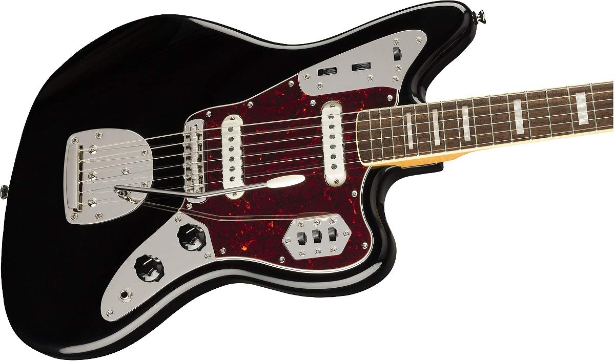 Squier by Fender 電気ギターギター Classic Vibe \u002770s Jaguar?  Laurel Fingerboard  Black ホンブルグ帽入れもの付き添い人