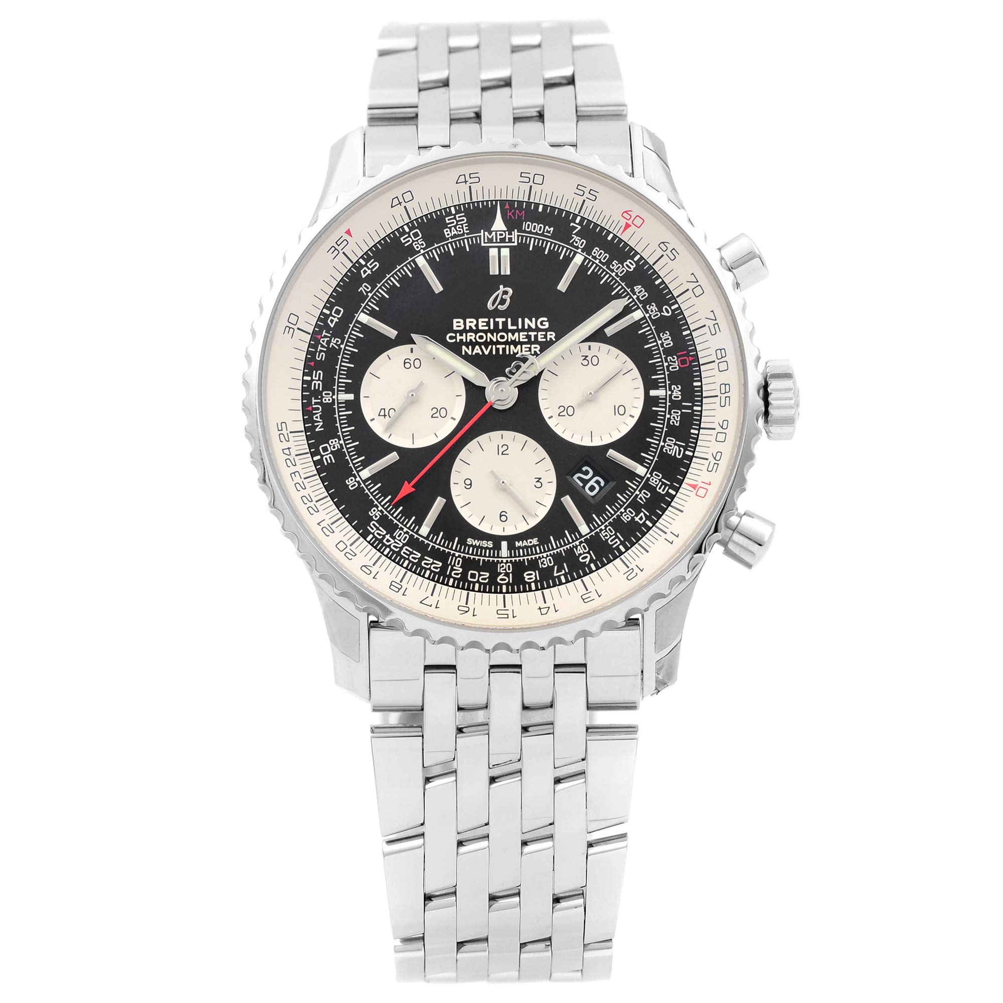 Breitling Navitimer 1 B01 クロノグラフ 46 ラグジュアリー メンズ ウオッチ AB0127211B1A1  クロノグラフ。