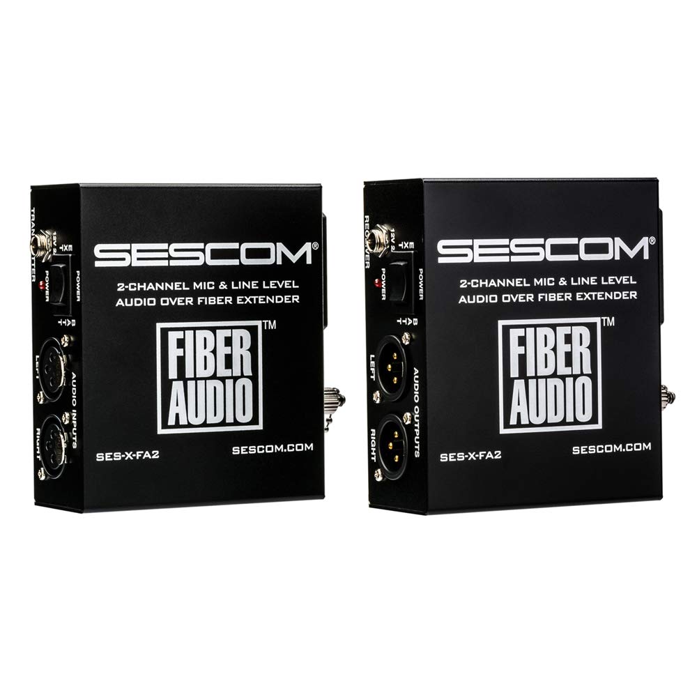 Sescom SES-X-FA2 携帯型蓄電池駆動動力 2通信路マイクロホン\u0026ラインレベルオーディオオーバーシングルファイバーエクステンダーキット