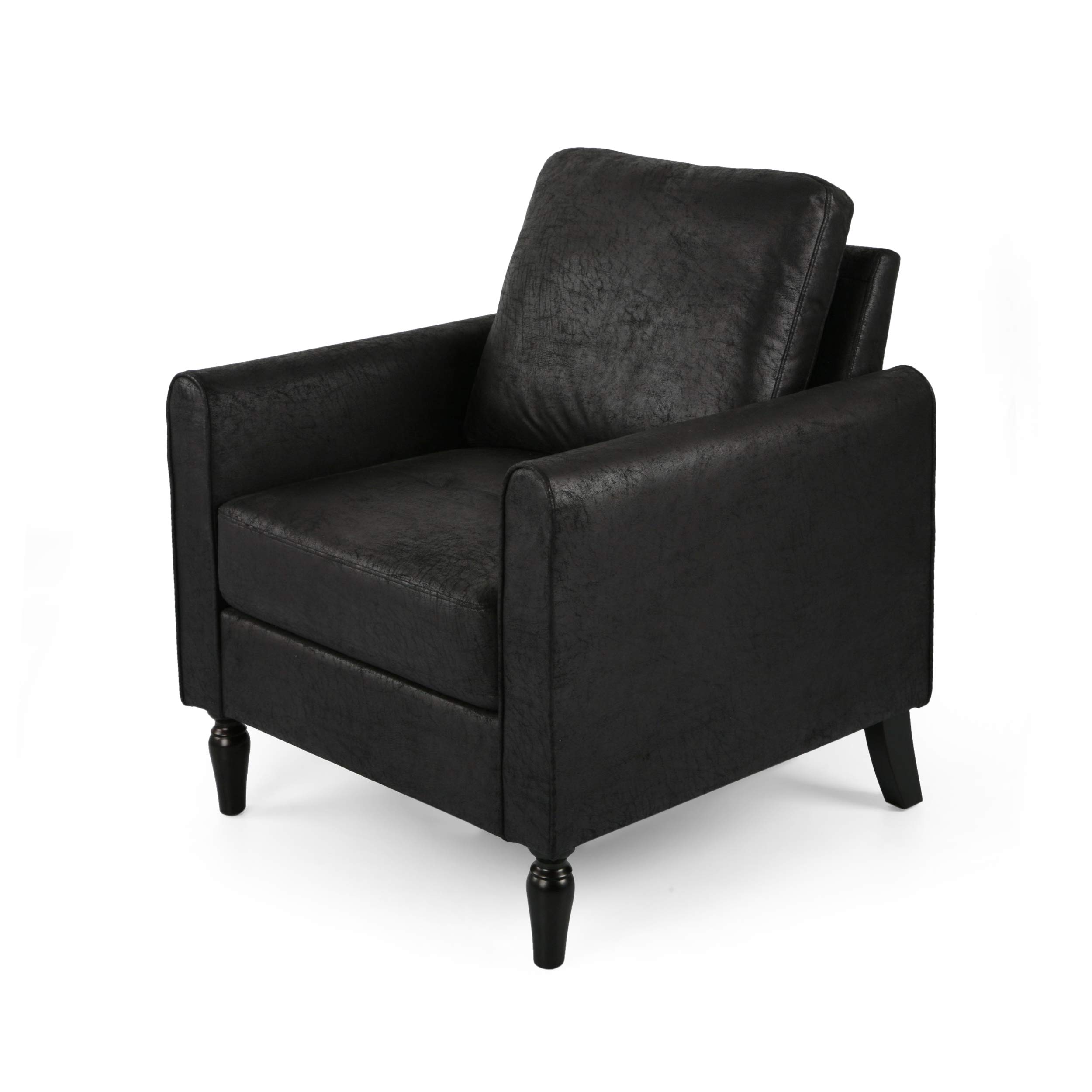 Great Deal Furniture Bunny コンテンポラリークラブチェア フラシ天マイクロファイバークッション付き添い人 黒いこと