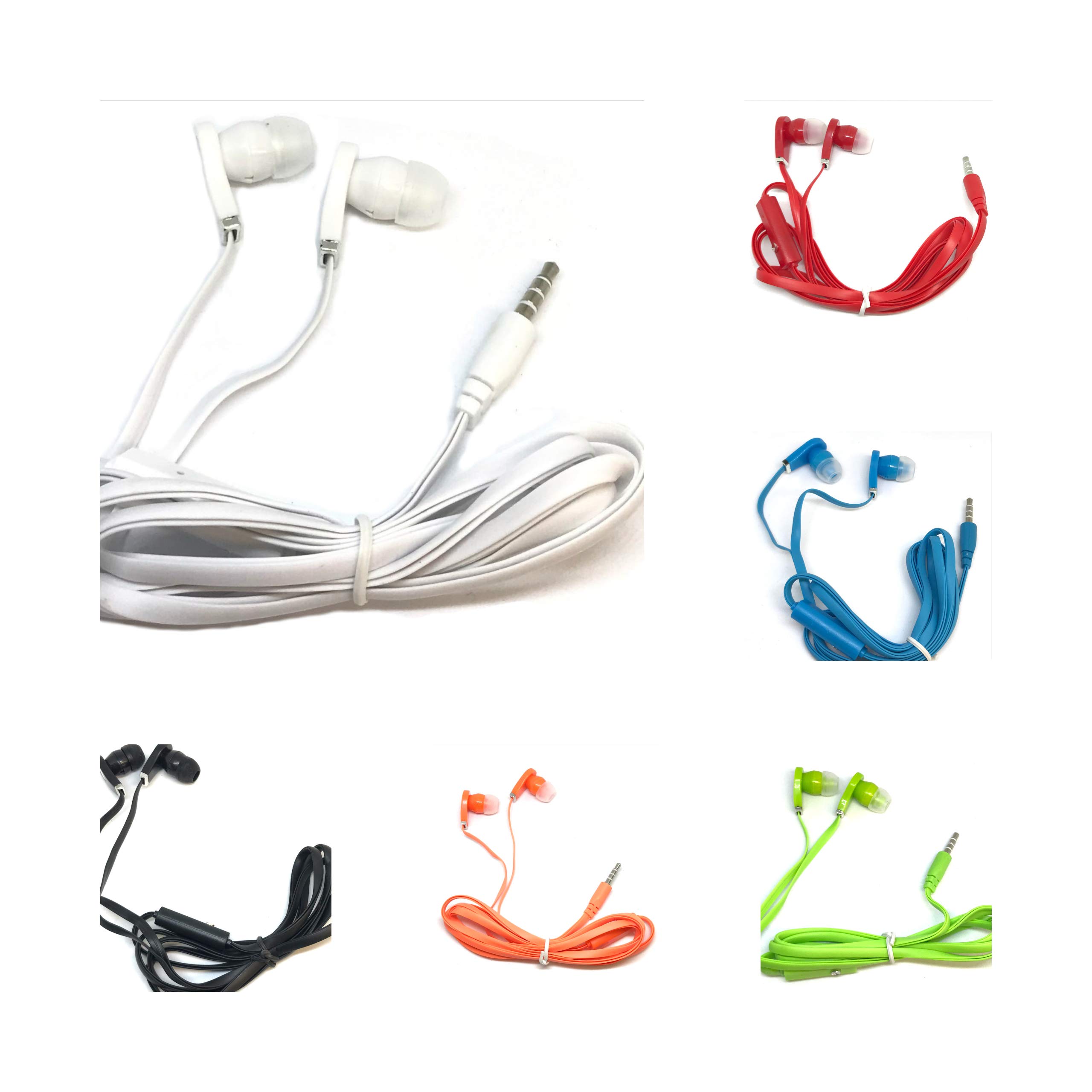 TFD Supplies バルクイヤホン マイク付き ヘッドホン 200個パック iPhone Android MP3プレーヤー用 ミックスカラー