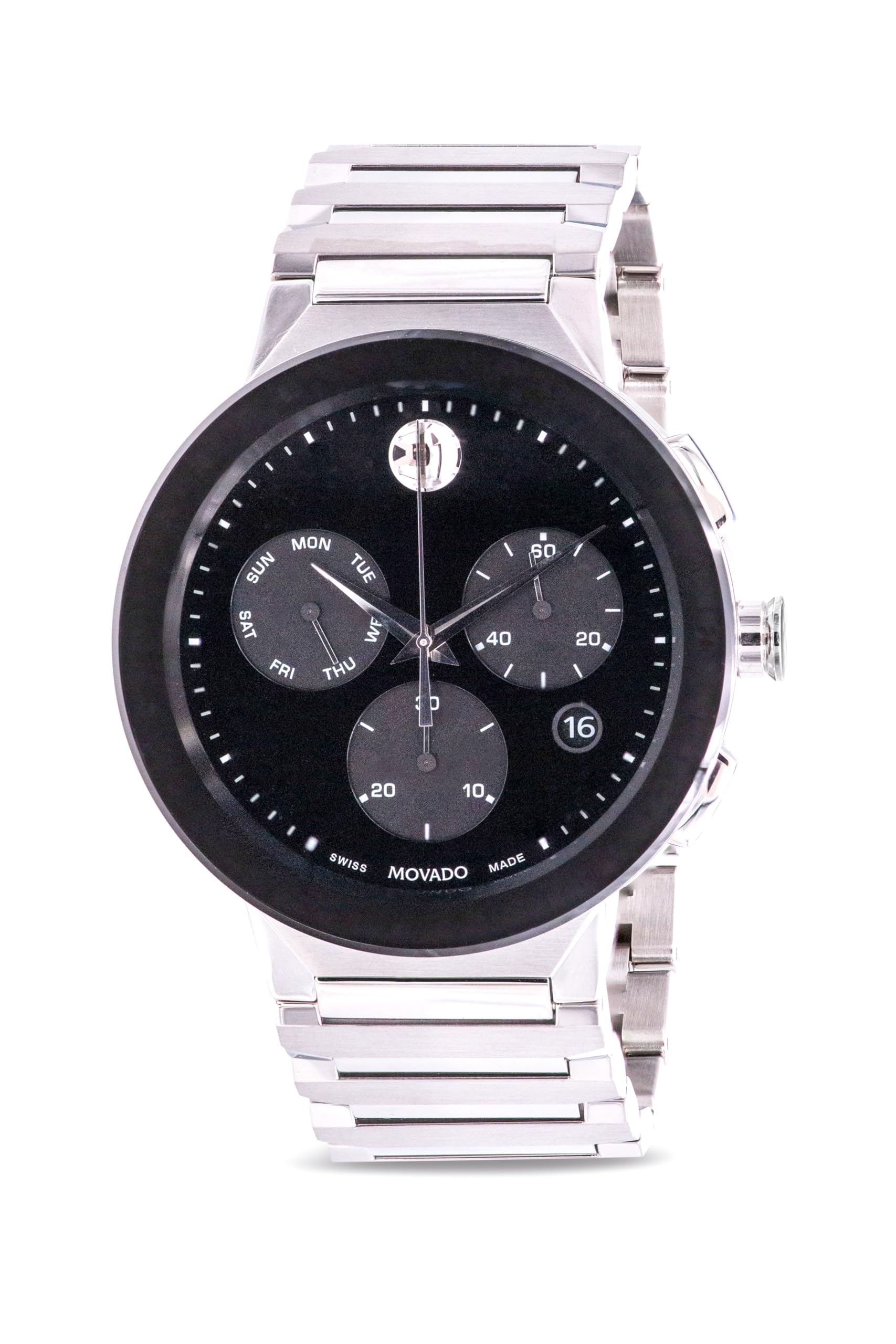 Movado サファイアクロノグラフクォーツ ブラックダイヤル メンズウォッチ 0607239｜global研究所