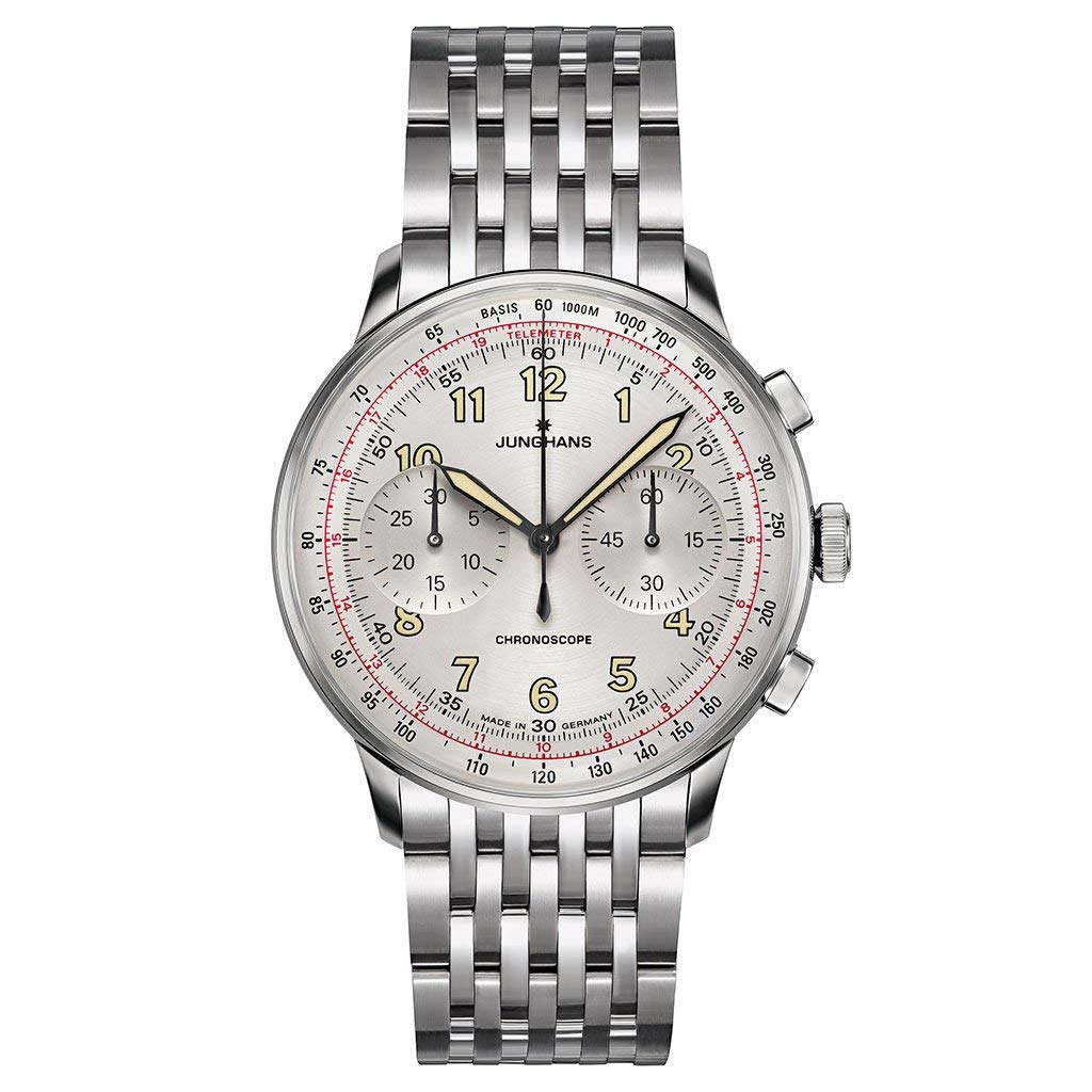 Junghans Meister Telemeter Matt シルバー 腕時計 | ステンレススチールブレスレット 027/3880.44 シルバー クロノグラフ、機械式。|global研究所