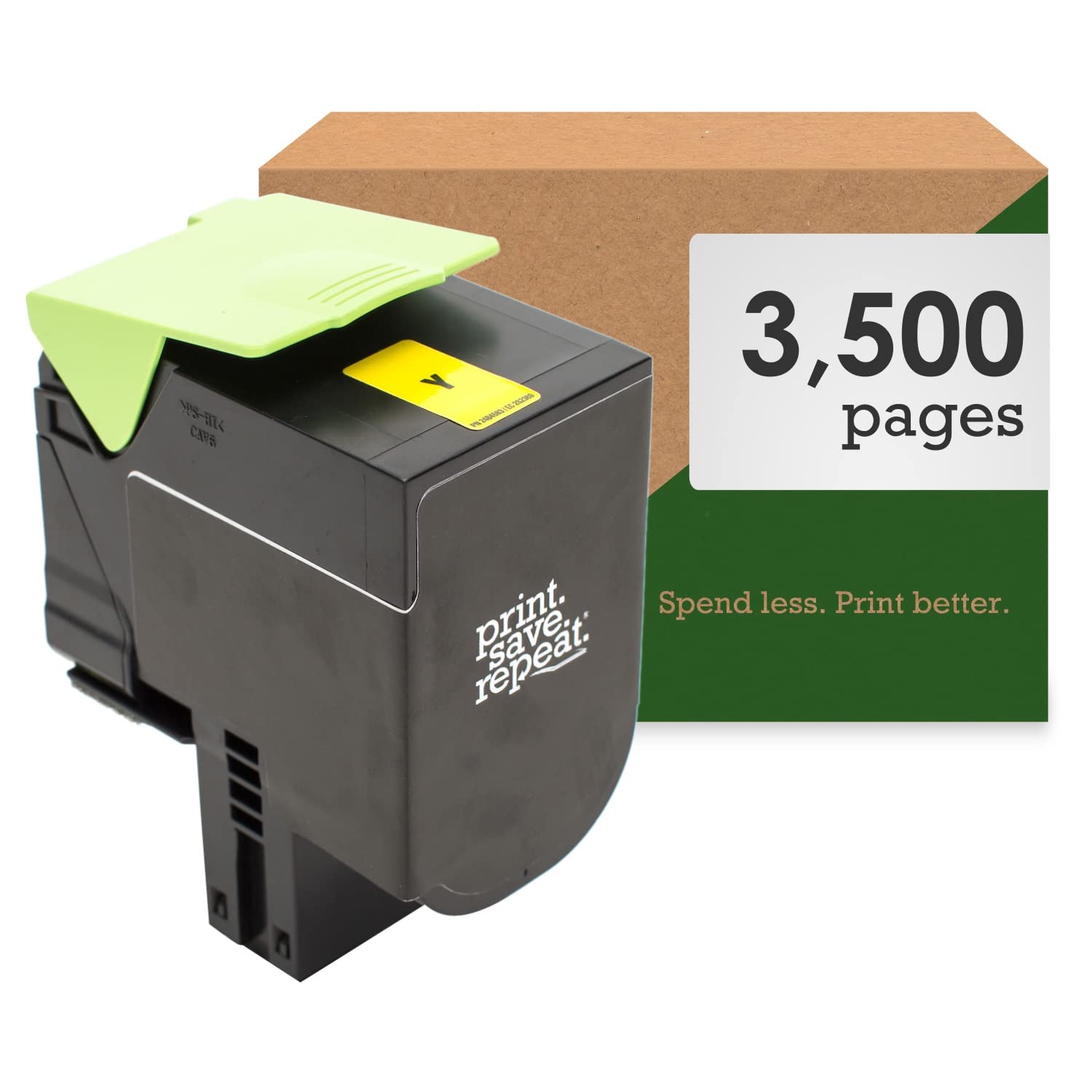 Print.Save.Repeat.Lexmark 71B1HY0 イエロー 高収率再生トナーカートリッジ CS417、CS517、CX417、CX517レーザープリンター用 [3 500ページ]