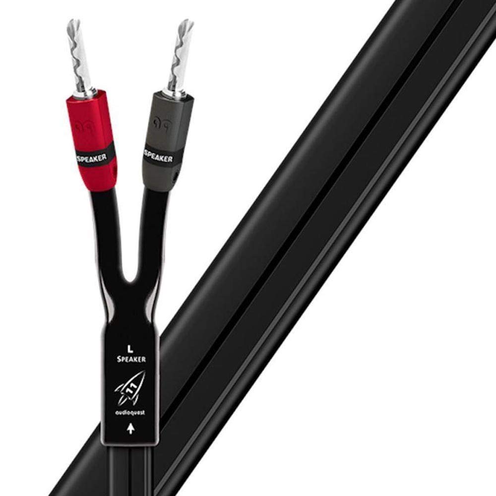 AudioQuest Rocket 11 フルレンジスピーカーワイヤーペア シルバーバナナプラグ付き - 8フィート(Pr.)