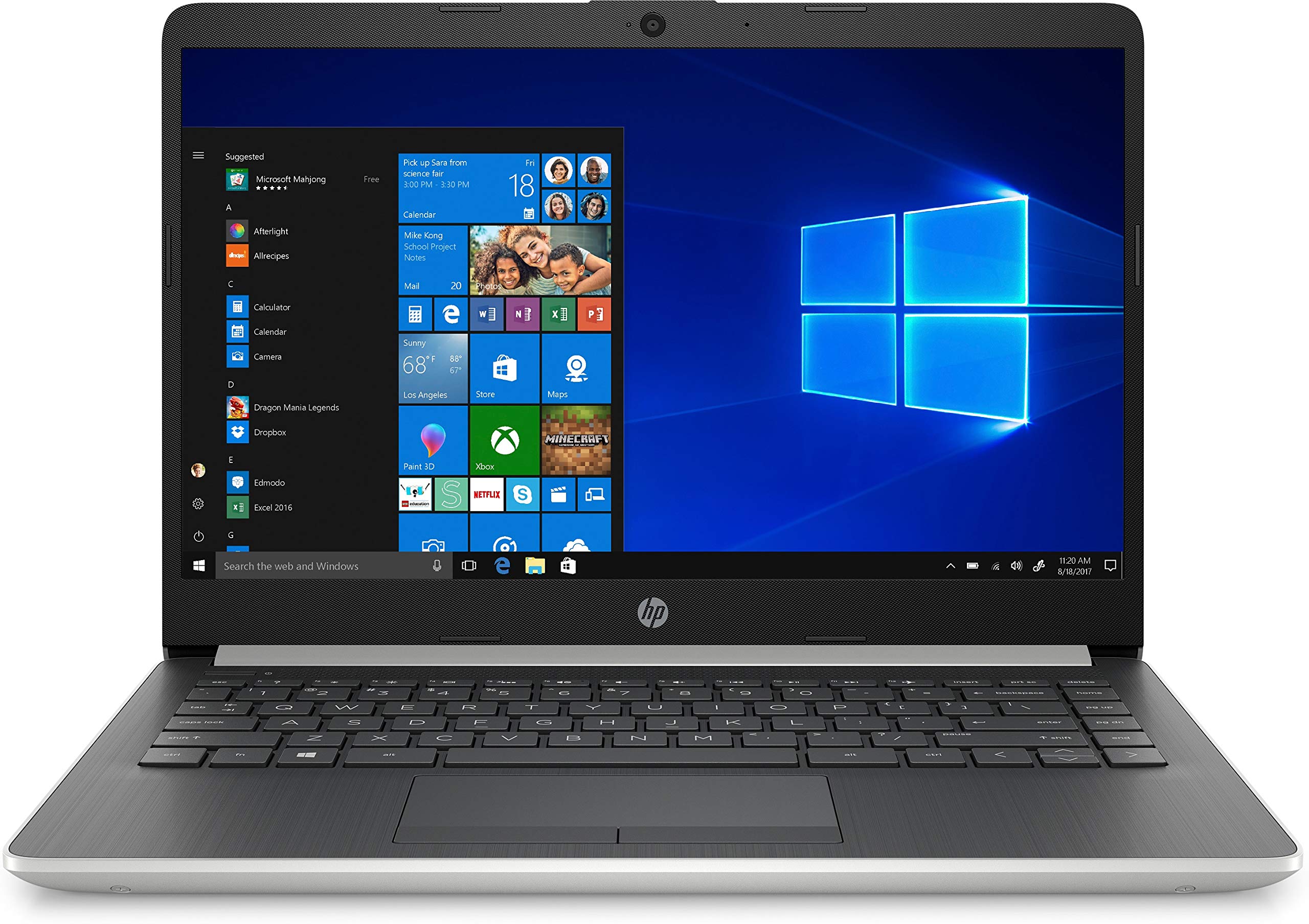 HP 14-Inch Laptop AMD A9-9425 Processor 4 GB SDRAM 128 GB Hard Drive Windows 10 Home in S Mode (14-dk0010nr Natural Silver)