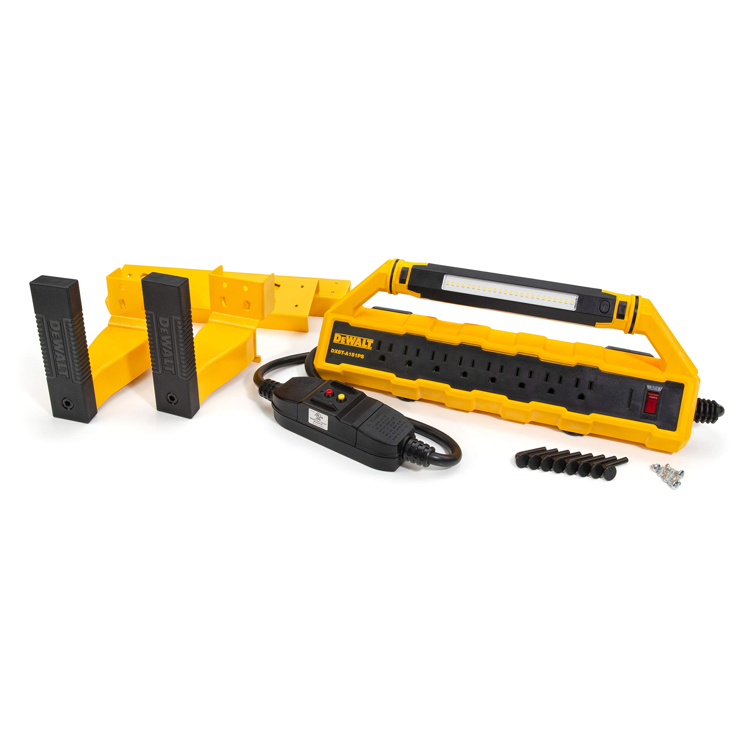DEWALT DXSTA151PS 15-Amp GFCI Power Station with Detachable Work Light and Cord Minder Kit