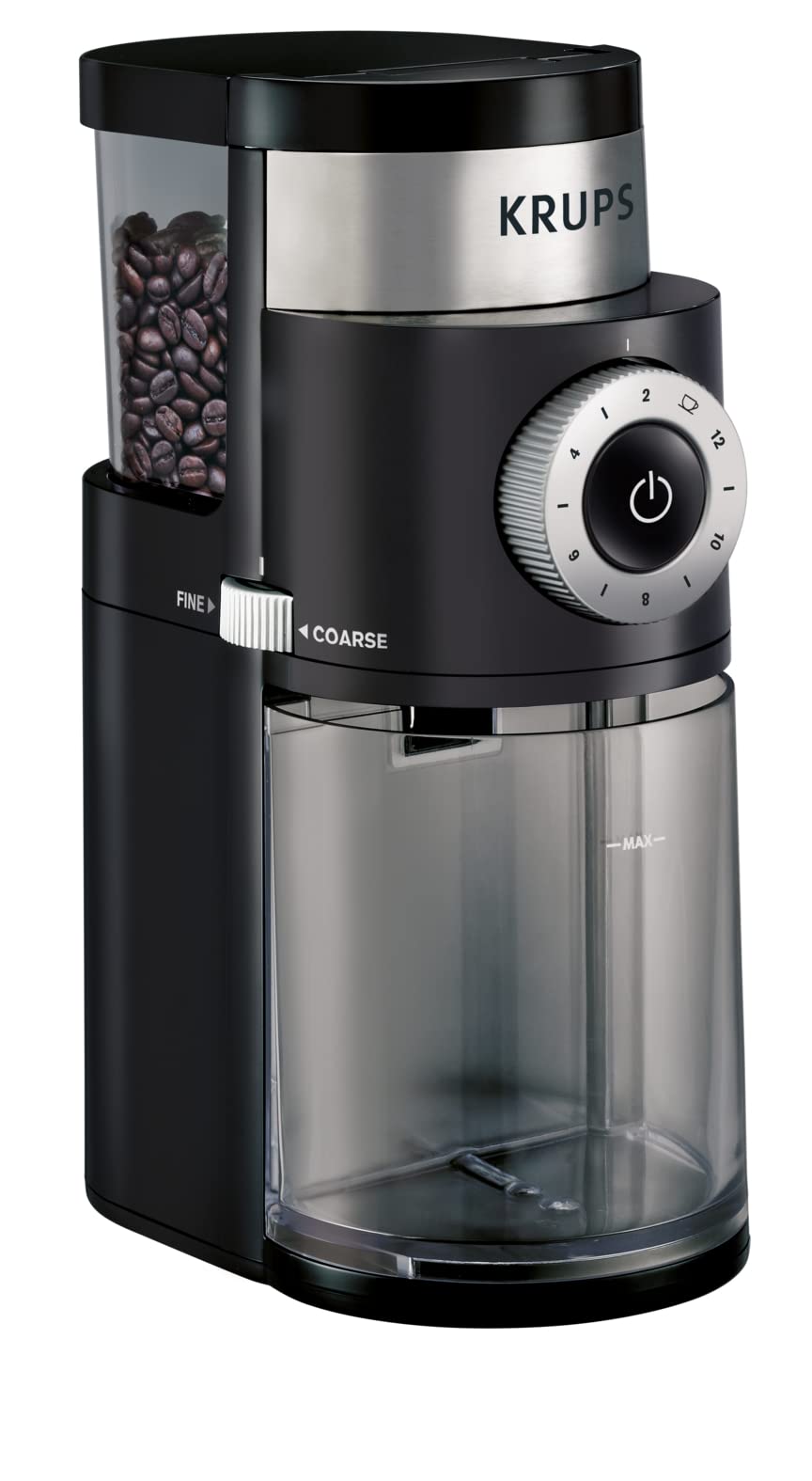 KRUPS Precision Grinder Flat Burr Coffee for Drip/Espresso/PourOver/ColdBrew  12 cup  Black 141［並行輸入］