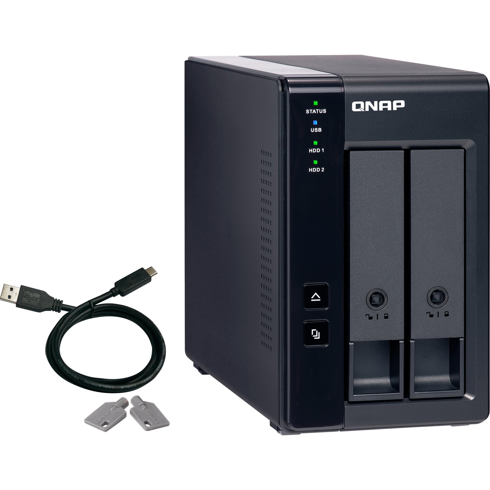 QNAP TR-002 storage drive enclosure 2.5/3.5 HDD/SSD enclosure Black プリンター・FAX用インク-パソコン・周辺機器