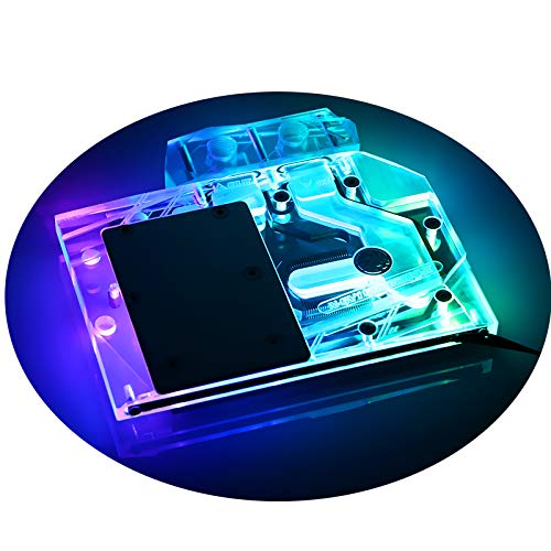 GPU 銅水冷ブロック G1/4スレッド フルカバー ウォーターブロック グラフィックカード Gigabyte GTX 1660 Ti Mini ITX OC 6G 5V 3ピン RGB RBW LEDリモートコントロール継手用