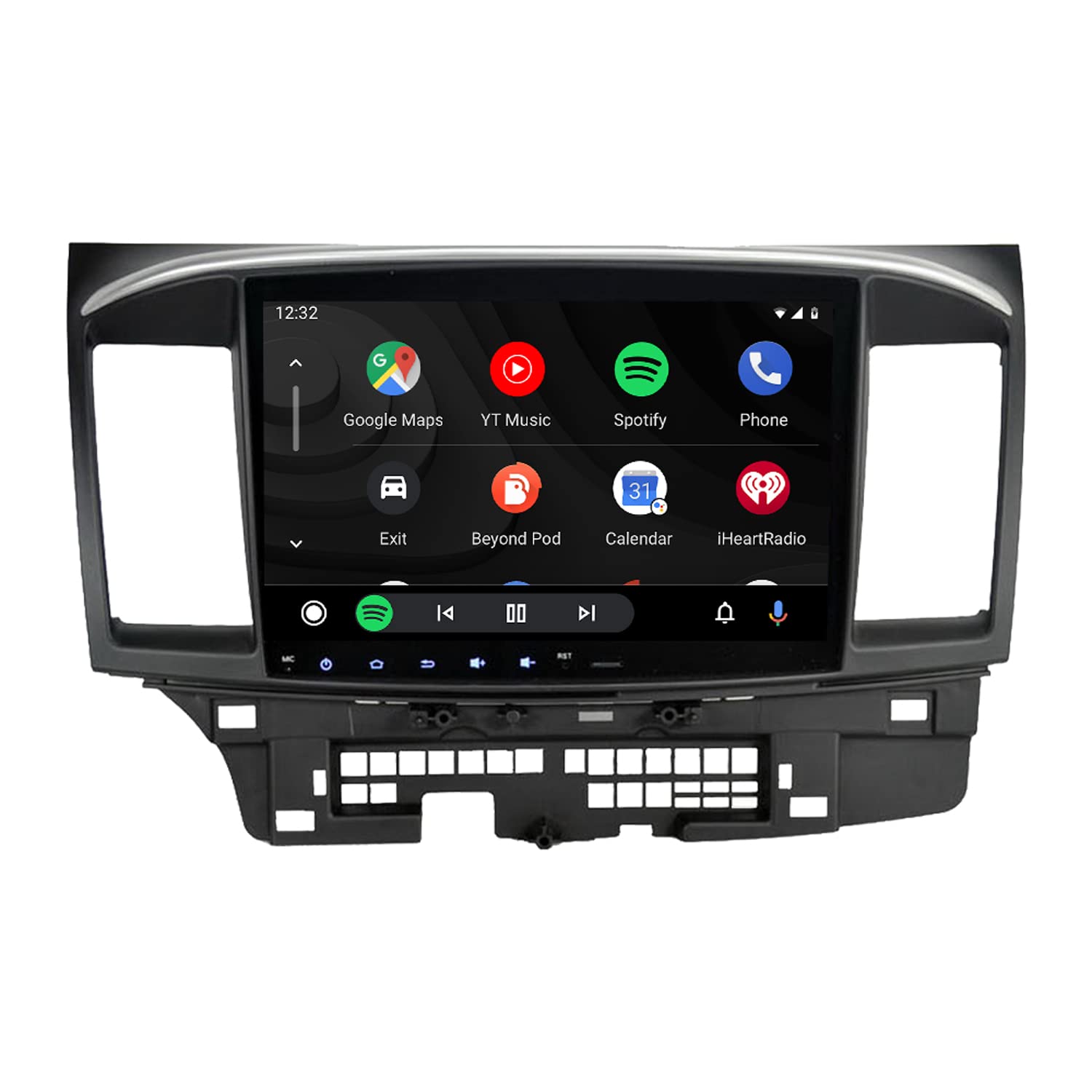 SYGAV Android 9.0 Pie 鉄道車両ステレオ 三菱ランサーEVO X 8 Core 4G Ram Radio GPS ナビゲーションヘッドユニット For 2014-2017 with Rockford D2102C2-V9-PX5