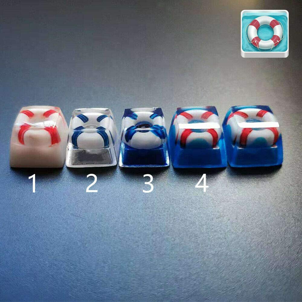 ハンドメイド R4 キーキャップ リング ブイ マリンスタイル 厚手 樹脂 バックライト付き キーキャップ チェリー MX ゲーミング メカニカルキーボード用