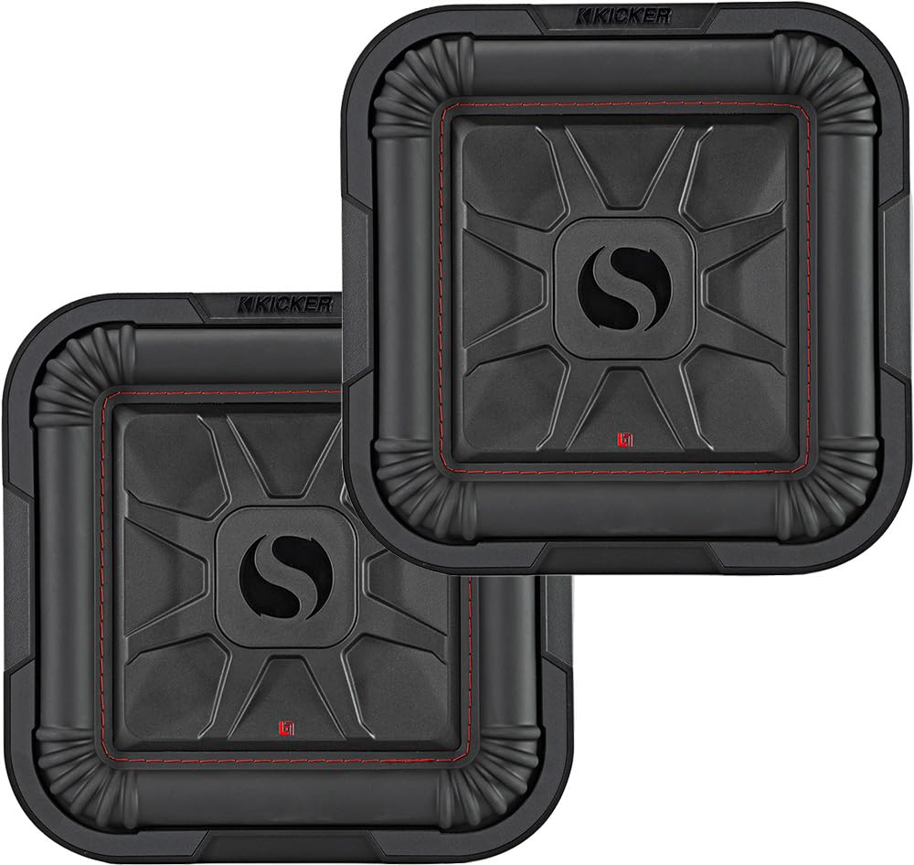 2 Kicker 46L7T104 カーオーディオ L7T シャローマウント 10インチ 1000W サブスクエア L7サブウーファー｜global研究所