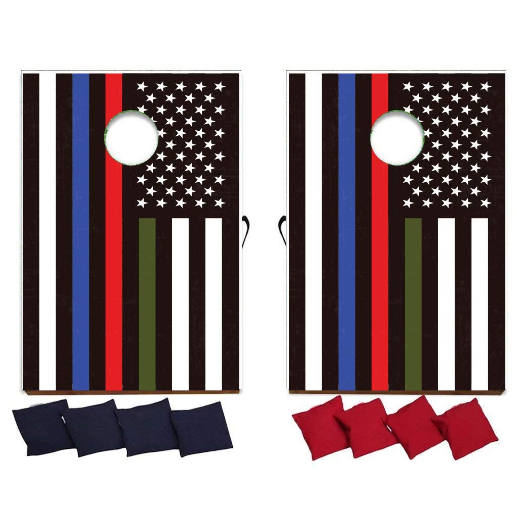 VictoryStore 玉蜀黍広座敷 シン緑であること 赤いこと 青色伝達ルート 亜米利加少尉 コーンホールゲーム 軍兵、お巡りさん、焦熱地獄/救急救命士を受け支える 木製ゲーム盤 8御徒面子付き添い人 インクカートリッジ-PCサプライ・消耗品-プリンター・FAX用インク