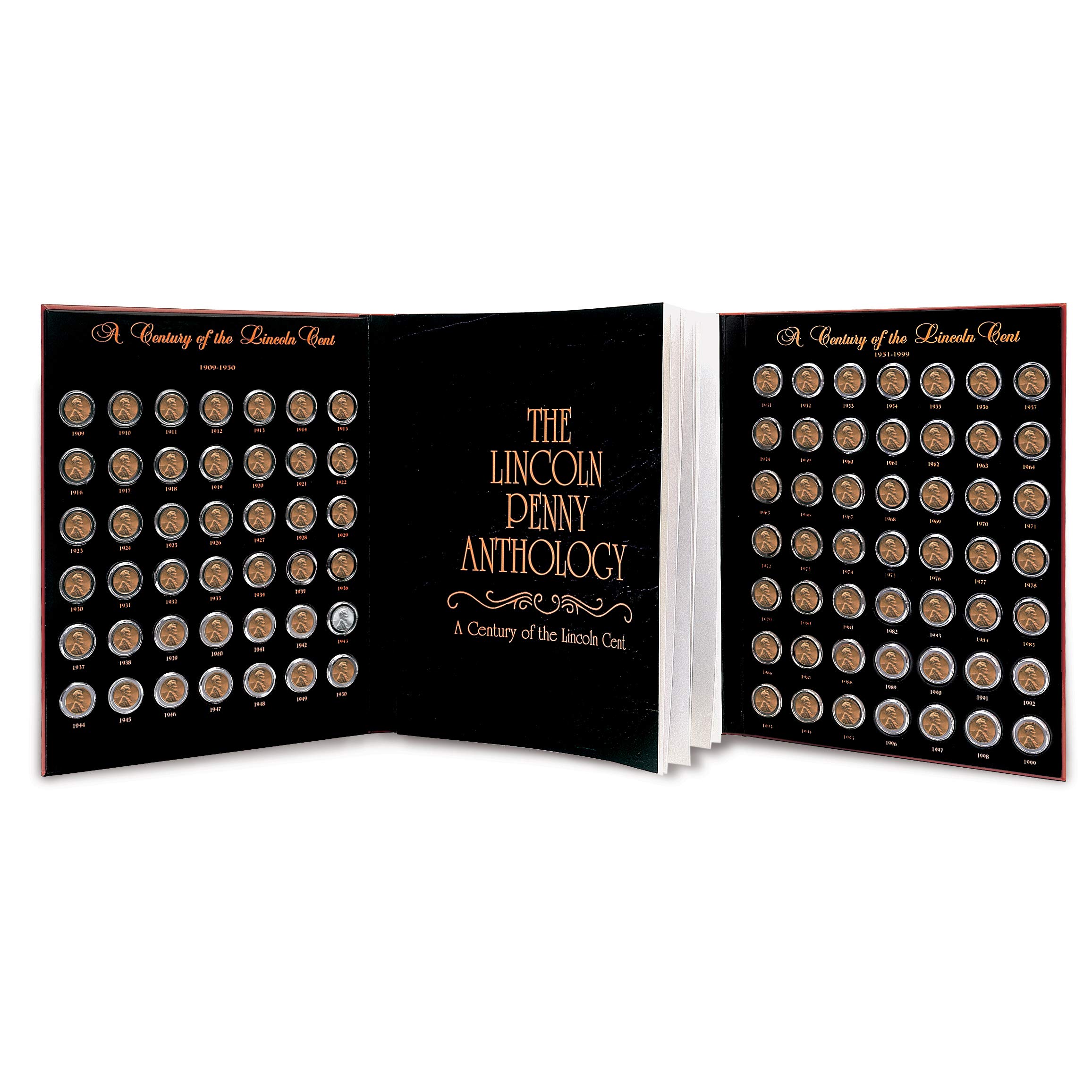 American Coin Treasures リンカーン ペニー アンソロジー コーヒーテーブルブックとコインセット| 1909年から1999年の小麦とメモリアルセント|鑑定書|コレクターコイン 20世紀|｜global研究所