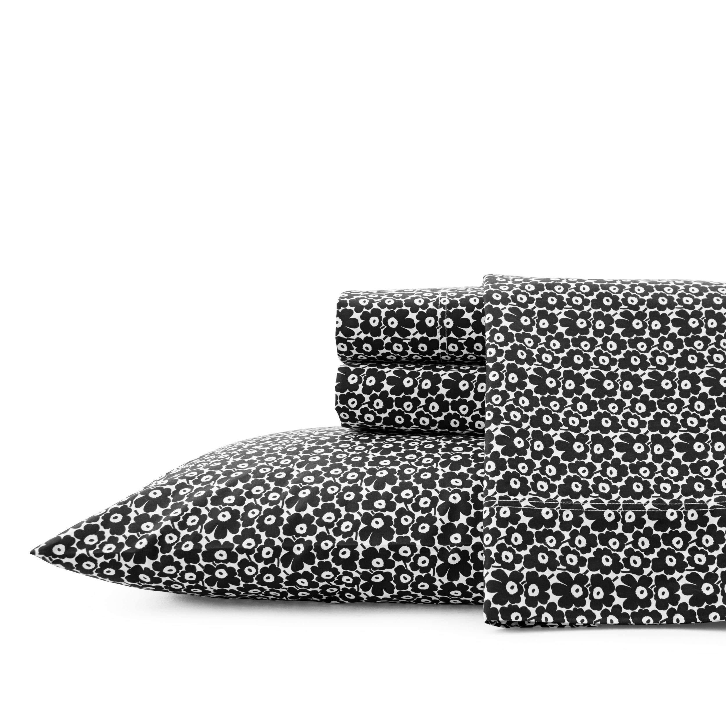 Marimekko - 統治女王敷き妙、コットンパーケール寝具仕掛ける、クリスプ\u0026クールホームデコ(ピクカイネンユニコブラック、統治女王)