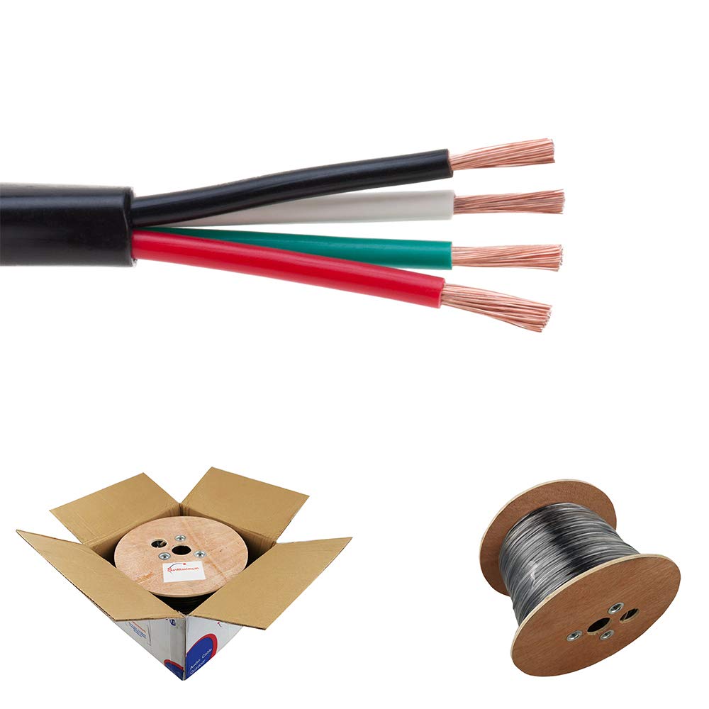 Satmaximum アウトドアスピーカーケーブル 14 AWG 直接埋設 UV保護 定格オーディオ 防水ワイヤー (250フィート、14/4)