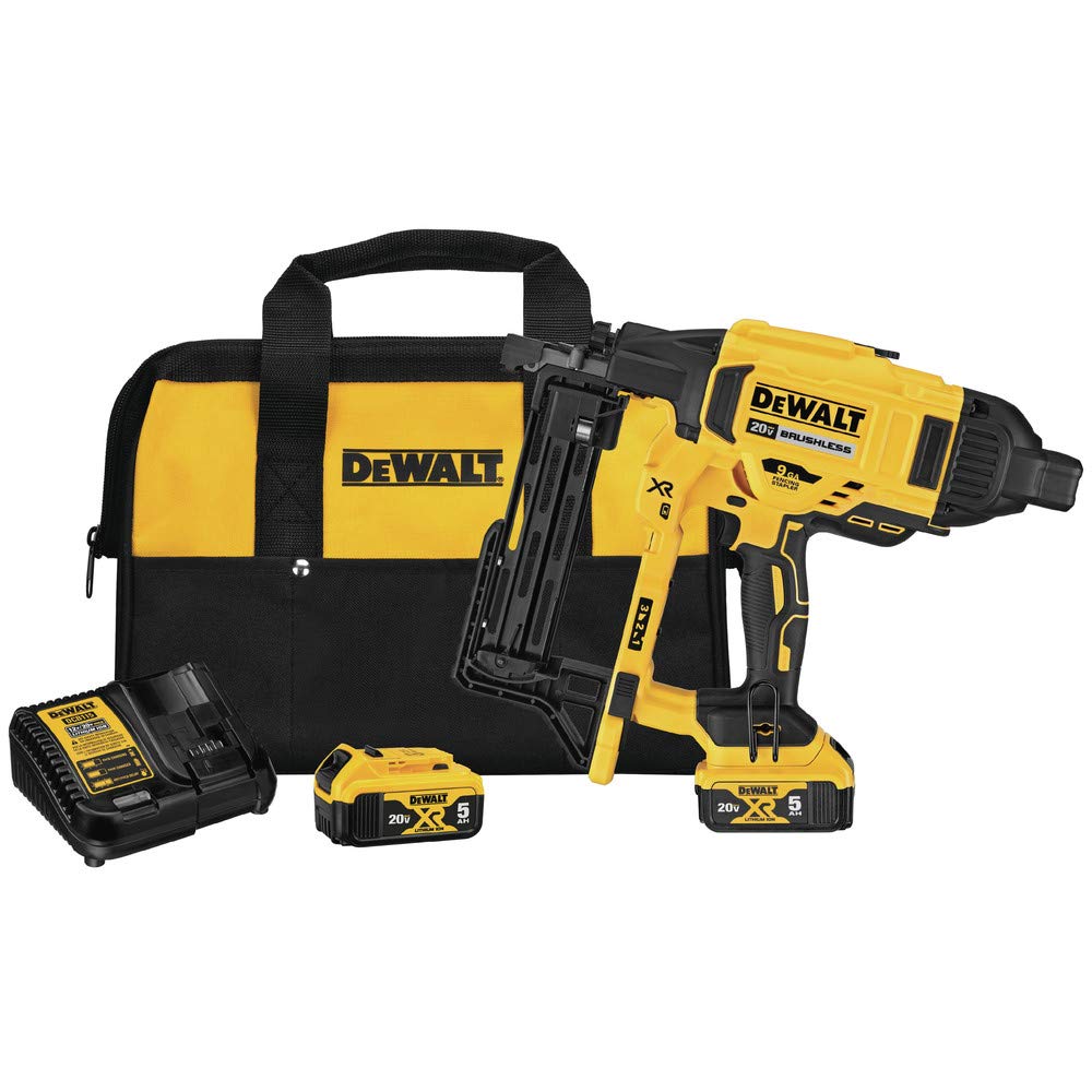 DEWALT 20V MAX* XR ジャケット冠ステープラー コードレスフェンシングキット 9GA (DCFS950P2)
