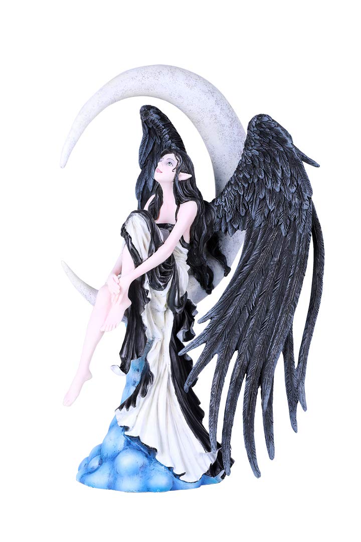 Pacific Giftware ムーンスターゲイザー ブラックウィング フェアリーハンドペイント 樹脂フィギュア