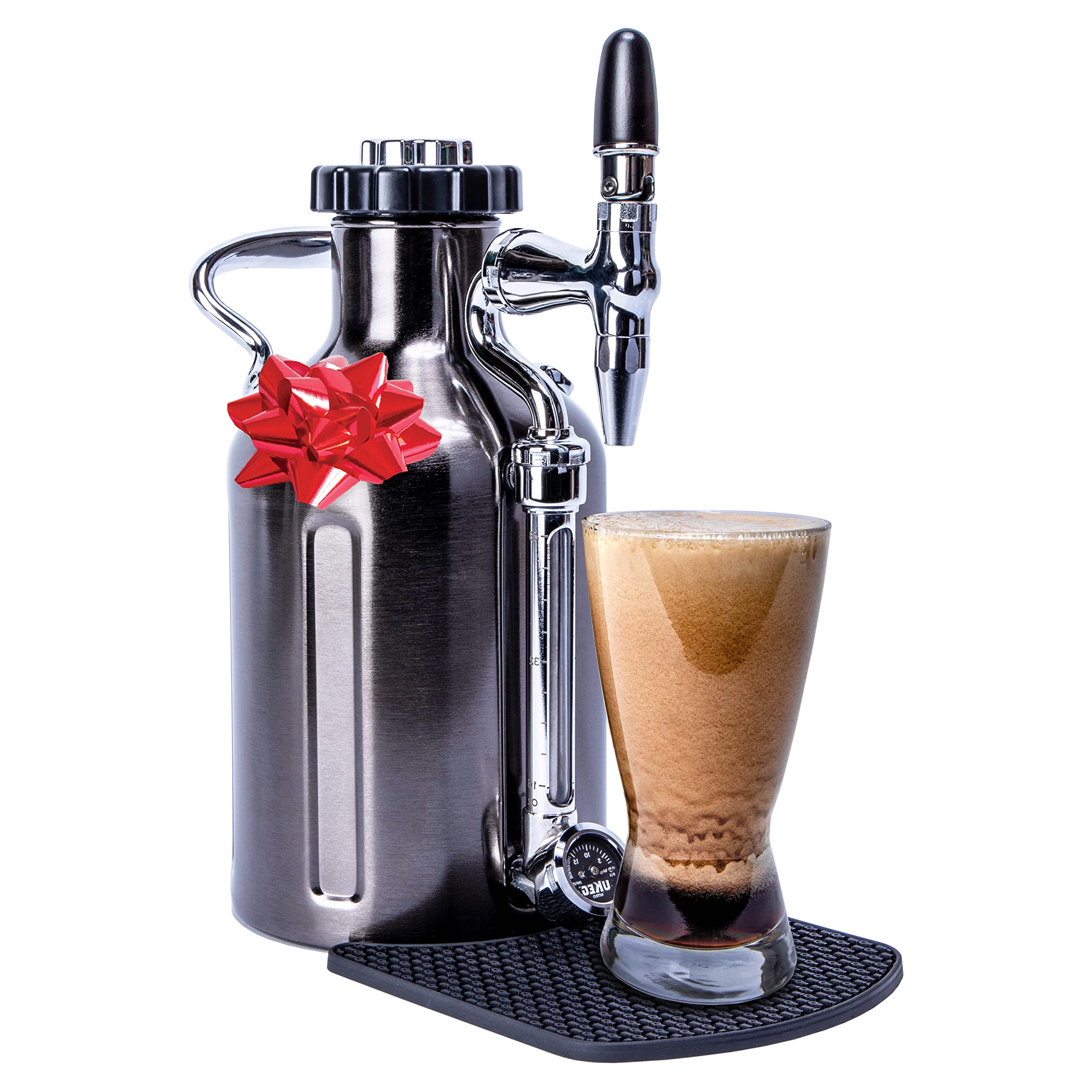 GrowlerWerks uKeg Nitro 水出し珈琲製造業者 50薬局衡オンス 黒いことクローム プリンター・FAX用インク-PCサプライ・消耗品