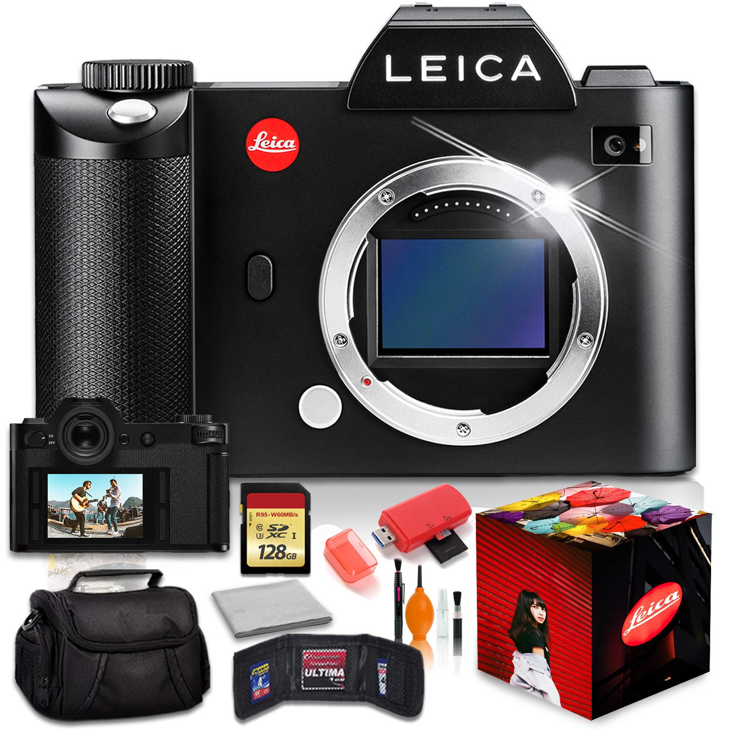 Leica SL (Typ 601) Mirrorless Digital Camera with 128GB Memory Card Bundle