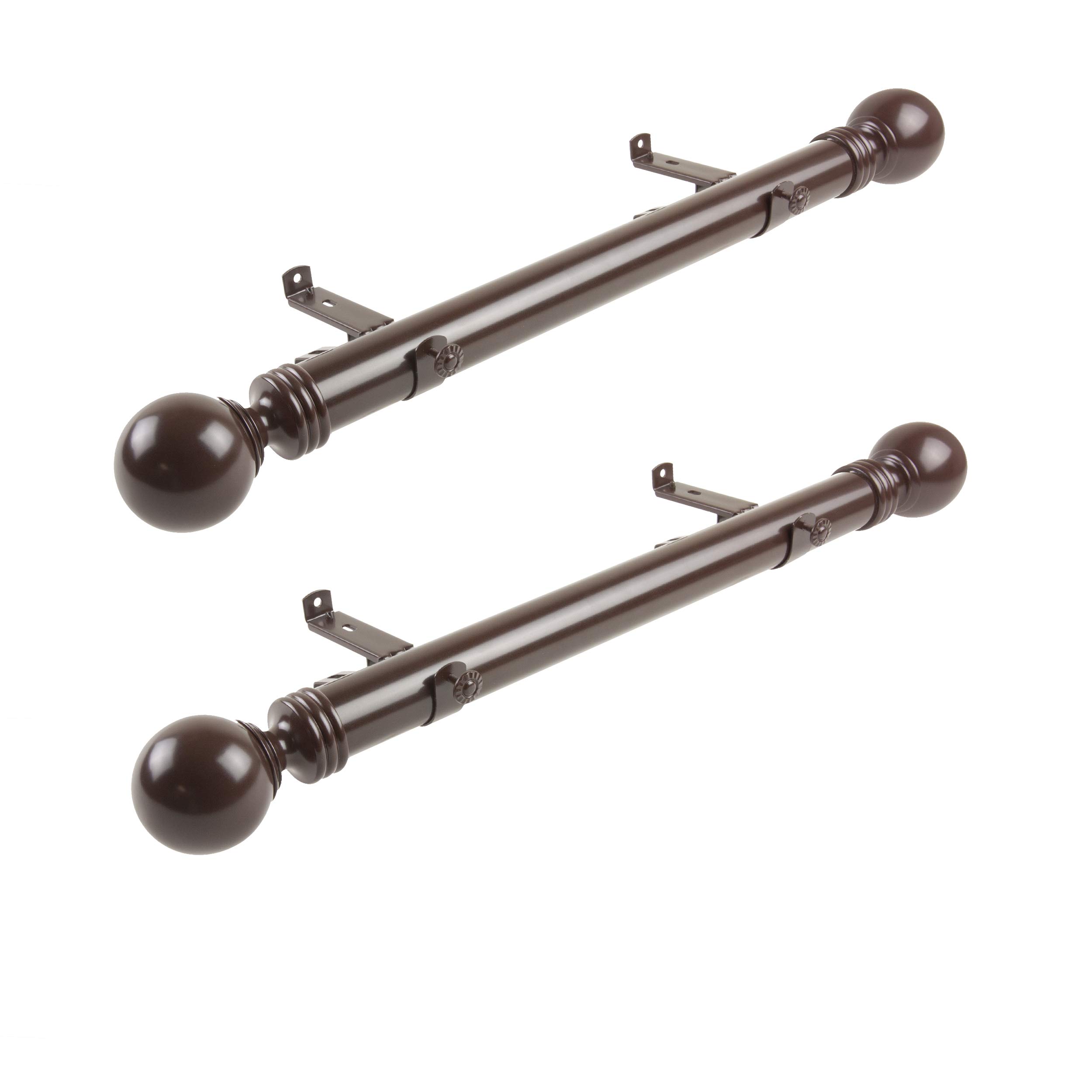 RUDI 1.5in ソフィアサイドカーテンロッド 12-20in (2個仕掛ける) チョコレート