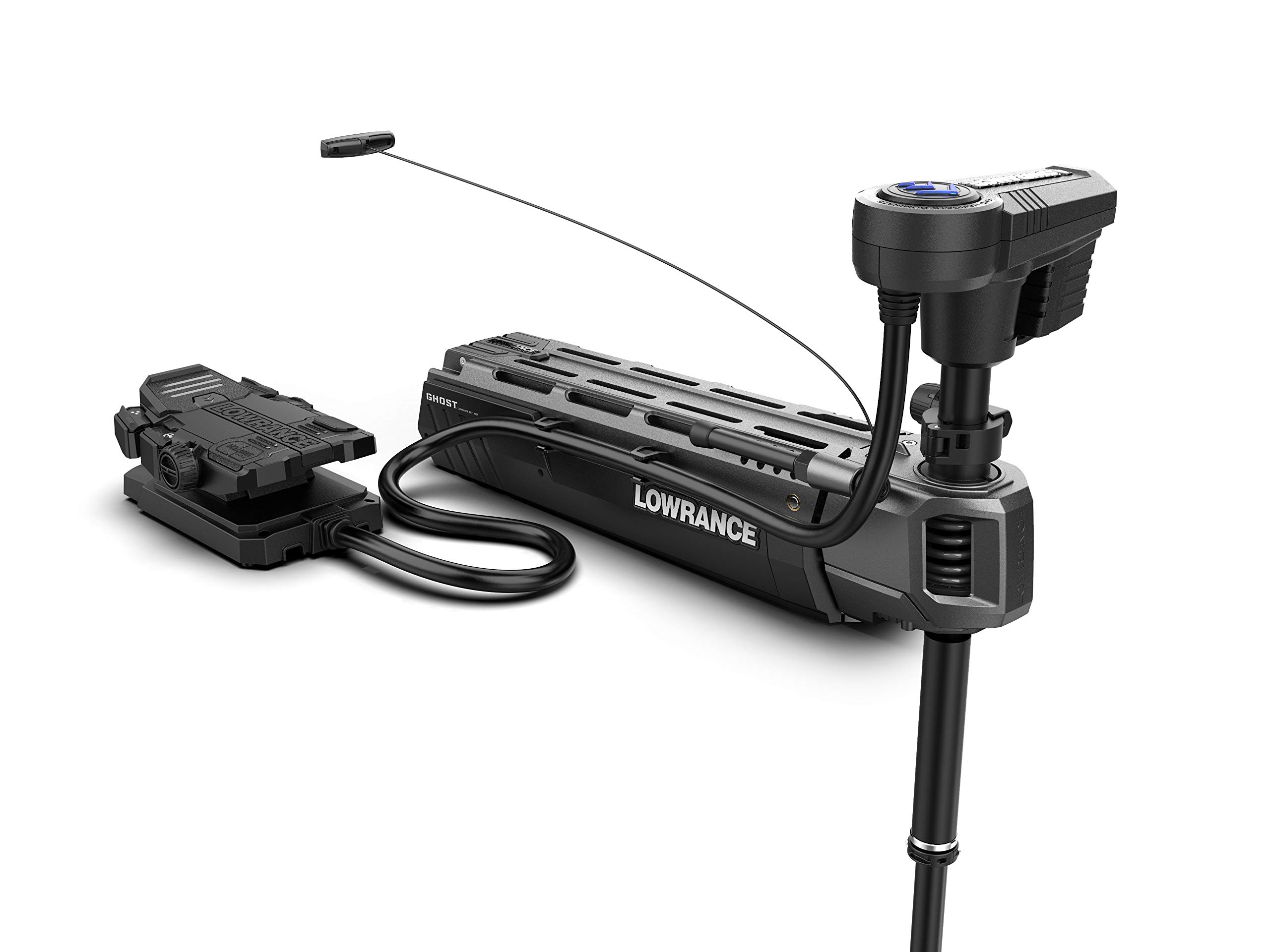 Lowrance Ghost - 真水トローリングモーター 47in矢がら 洋弓マウント 97/120重量ポンド スラスト据え付ける フットペダル付き添い人 HDI 潜水艦探知器