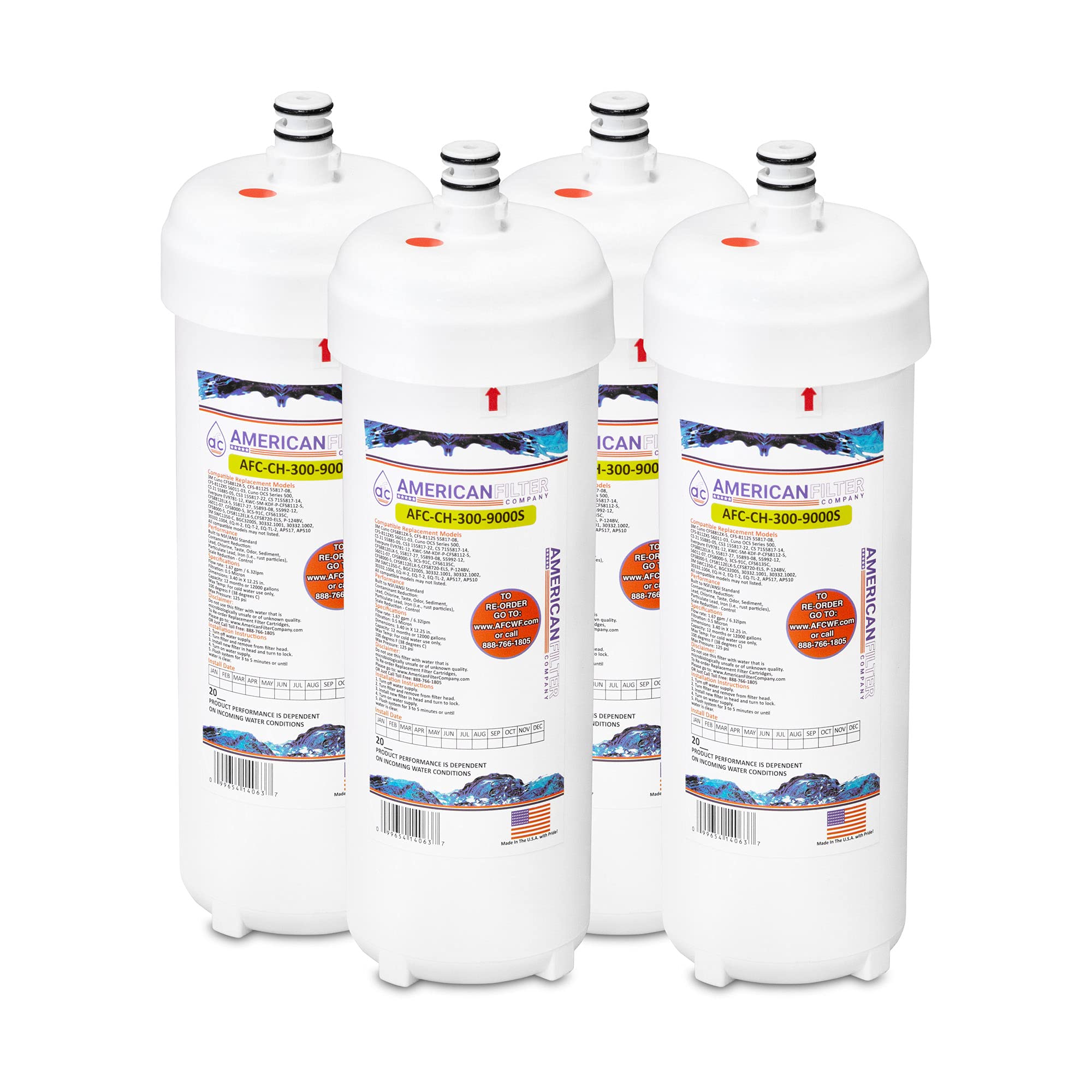 American Filter Company? ブランド 浄水フィルター モデル# AFC-CH-300-9000S (3M? CFS8812X-Sフィルターと同等) (フィルター4枚)|global研究所