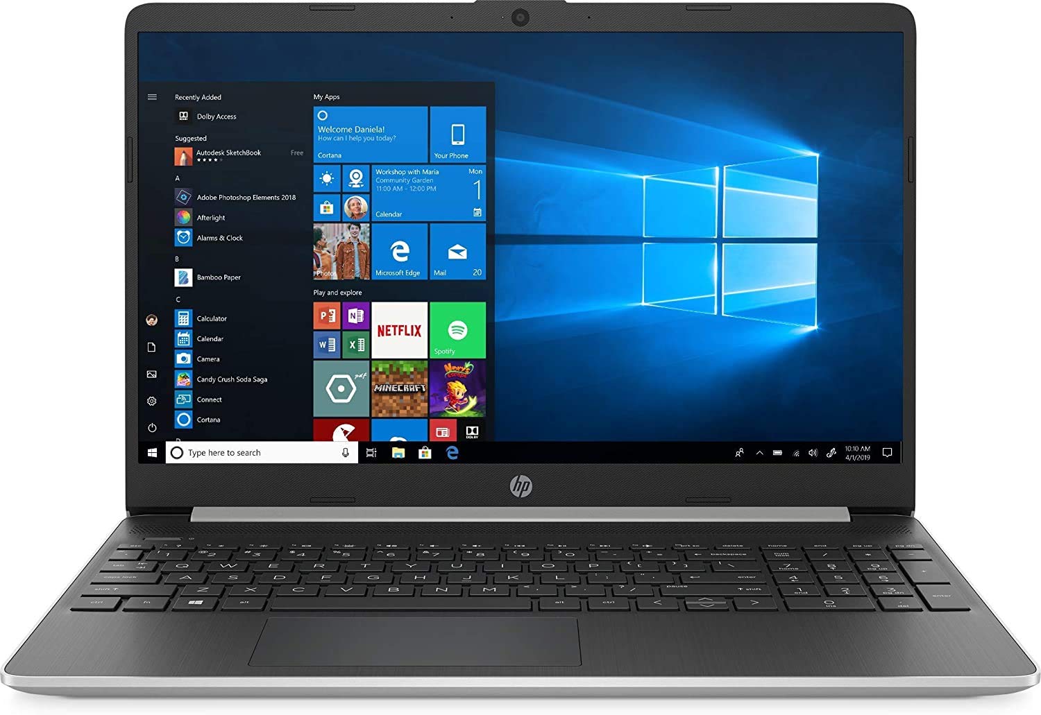 2020 HP Pavilion 15.6インチ タッチスクリーンノートパソコン (Intel 2-Core i3-1005G1 最大3.4GHz、8GB DDR4 RAM、128GB SSD、Intel UHDグラフィックス、HDMI、WiFi、Bluetooth、ウェブカメラ、Windows 10 Home)