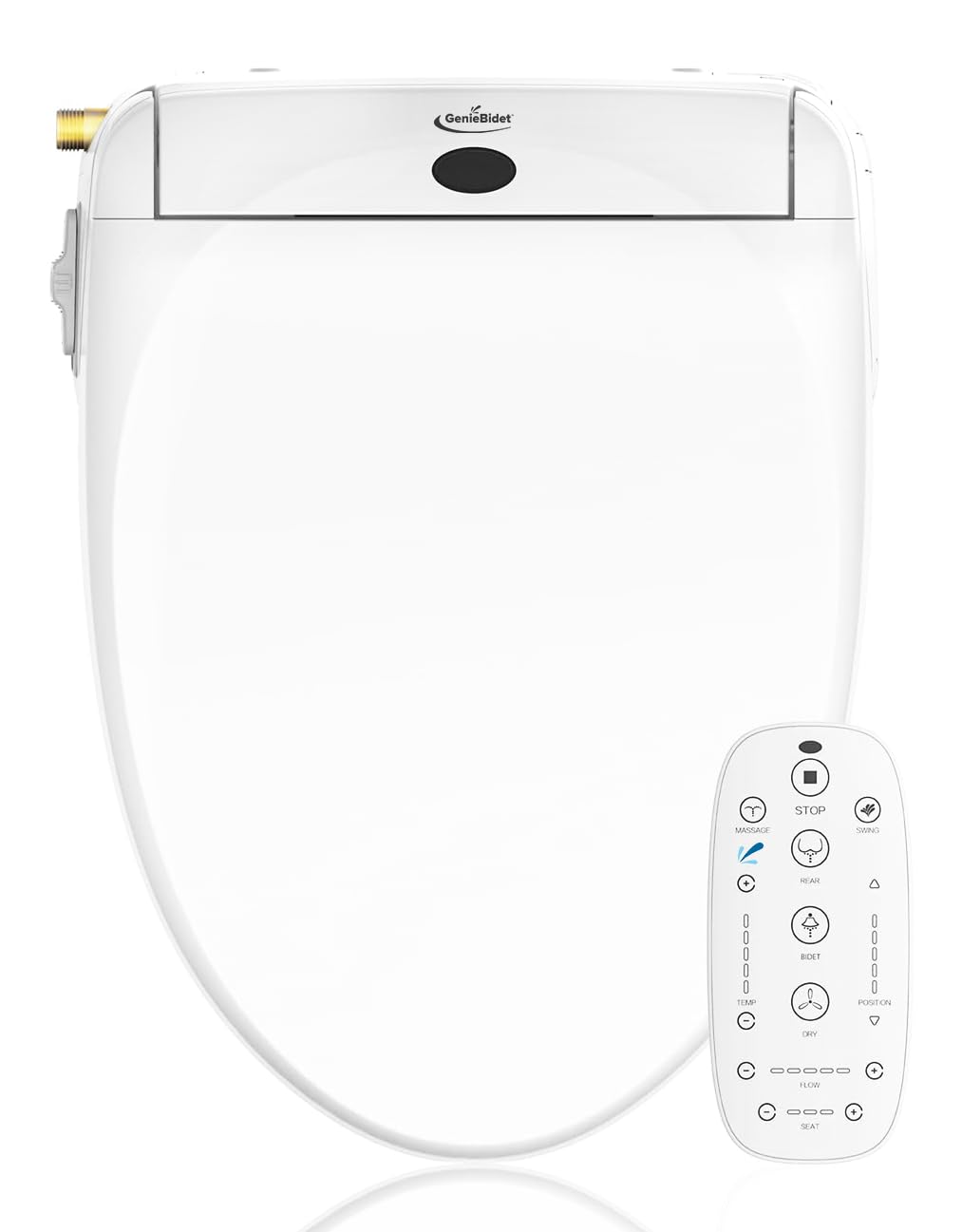 GenieBidet 電熱ビデ スマート便座 無制限 温水 セルフクリーニング 加熱シート 細長いワイヤレスリモコン 便利な常夜灯 首振り洗浄 UL認証
