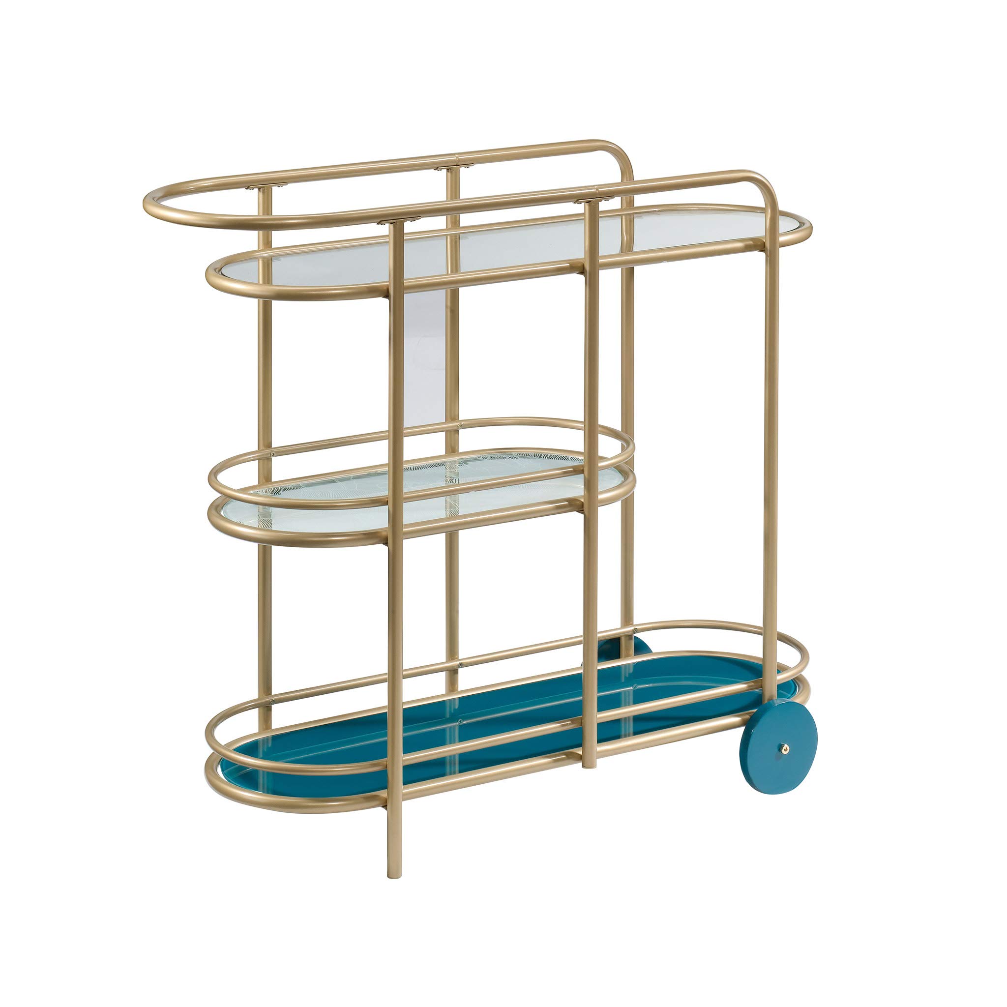 Sauder 424014 Coral Cape Bar Cart Satin Gold 141［並行輸入］｜global研究所