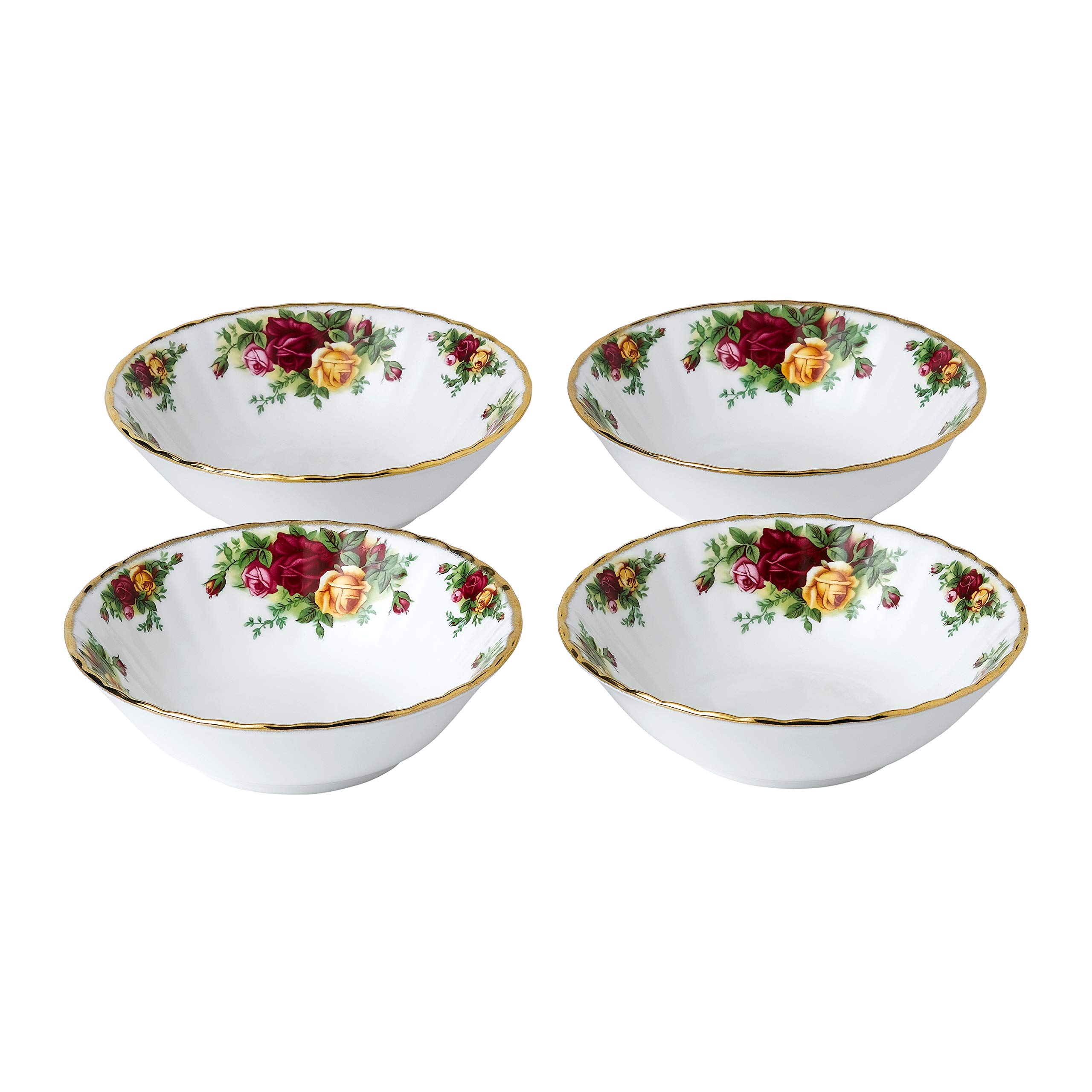 Royal Albert オールドカントリーローズボウル 4点セット 6.2インチ