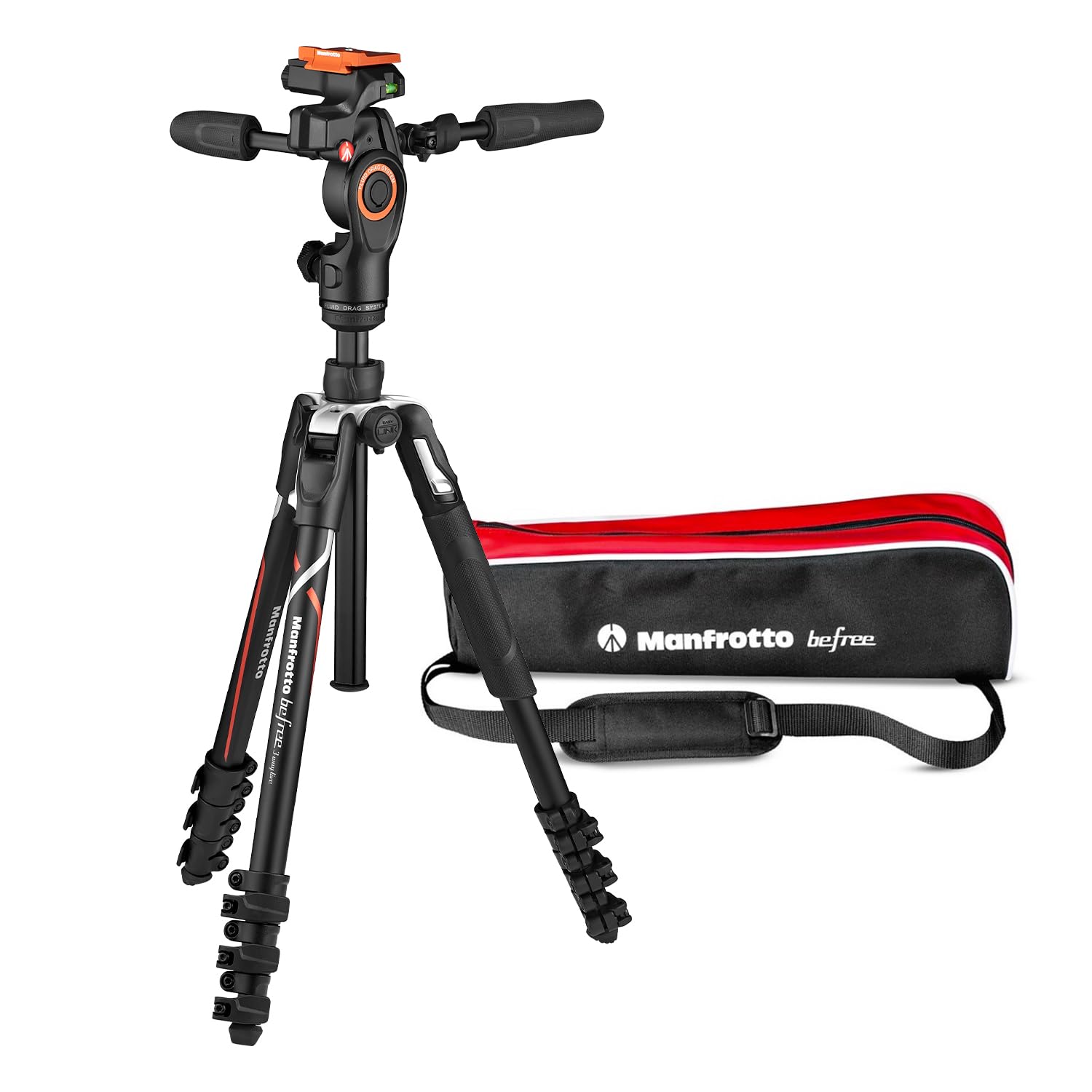 マンフロット(Manfrotto) befree 3ウェイライブ アドバンス ソニーαモデル 三脚 3ウェイ雲台 耐荷重6kg ケース付 MKBFRLA-3W ハイブリッド スチルビデオ 高性能フルードドラッグ クイックプレート