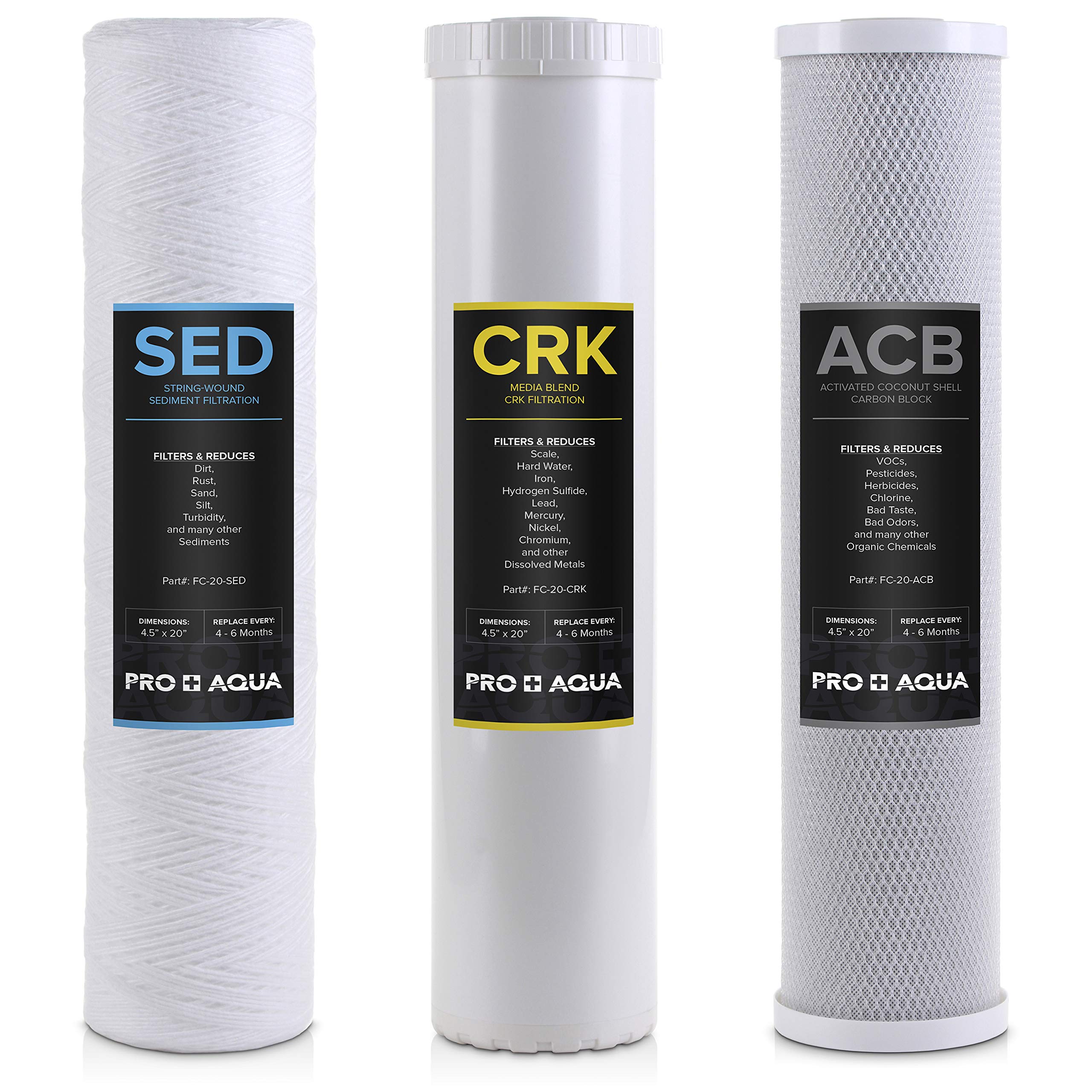 PRO+AQUA Whole House Heavy Metals Wellウォーターフィルター交換セット - 3段階、堆積物、KDF/ブレンド、カーボンブロック - 20インチ、5ミクロン 31,164円
