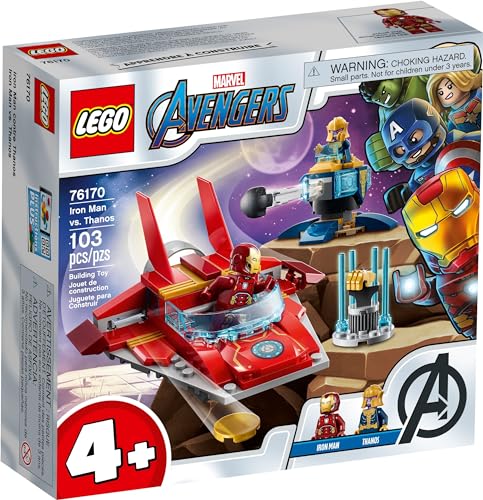 LEGO Marvel Avengers Iron Man vs. Thanos 76170 Cool, Collectible Superhero Building Toy for Kids Featuring Marvel Avengers Iron Man and Thanos Minifigures, New 2021 (103 Pieces)画像