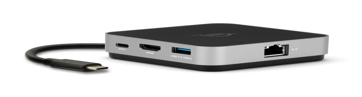 OWC - USB-C Travel Dock E - 6-poorts Travel Dock (USB-C 100W, 2x USB 3.2, HDMI, SD Reader, Ethernet) Space Gray