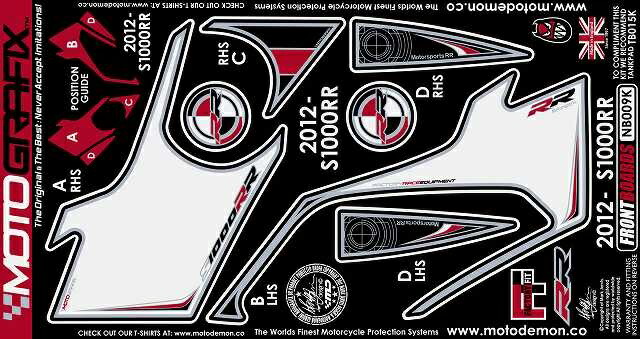 【モトグラフィックス】 【4580041247764】 MT-NB009K ボディパッド FRONT BMW S1000RR 12-14