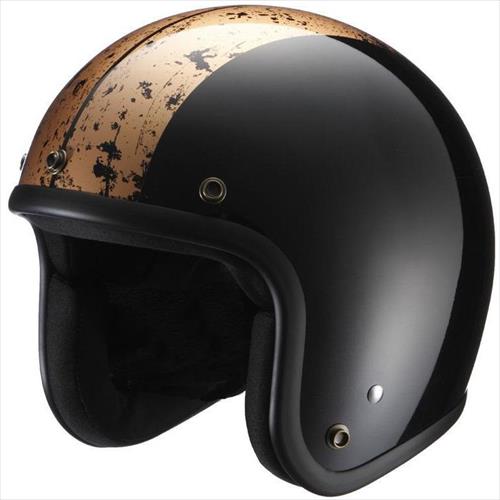 RIDEZ ライズ 【4527625096547】 RIDEZヘルメット LX FUSIONZ BK/GD (61-62cm) バイク用オープンフェイスジェットヘルメット ブラック/ゴールド|GLOBAL MOTO