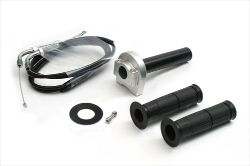 ACTIVE(アクティブ) 【4538792332062】 1061111 スロットルKIT (ホルダー:TYPE-1 SIL) 巻取φ28 (メッキ金具) 700mm｜GLOBAL MOTO