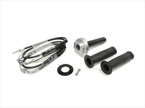 ACTIVE(アクティブ) 【4538792649313】 1061181 スロットルKIT (ホルダー:TYPE-1 SIL) 巻取φ28 (メッキ金具) 800mm|GLOBAL MOTO
