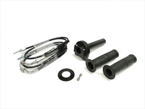 ACTIVE(アクティブ) 【4538792649320】 1061182 スロットルKIT (ホルダー:TYPE-1 BLK) 巻取φ28 (メッキ金具) 800mm｜GLOBAL MOTO