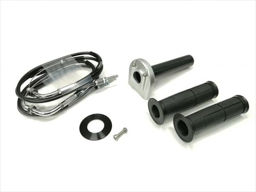 ACTIVE(アクティブ) 【4538792579023】 1063121 スロットルKIT (ホルダー:TYPE-3 SIL) 巻取φ28 (メッキ金具) 900mm|GLOBAL MOTO